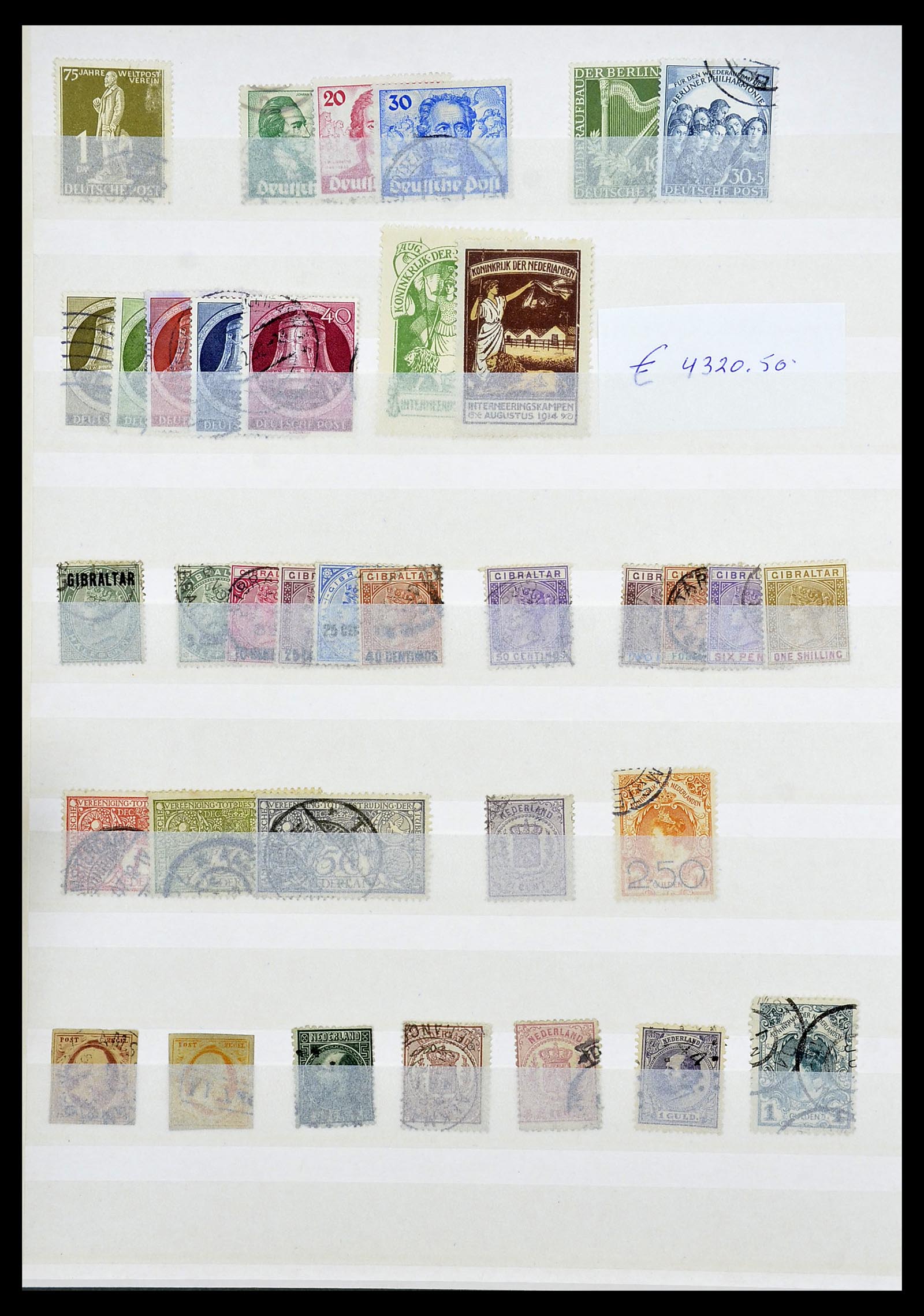 34263 018 - Postzegelverzameling 34263 Europese landen toppers 1840-1950.