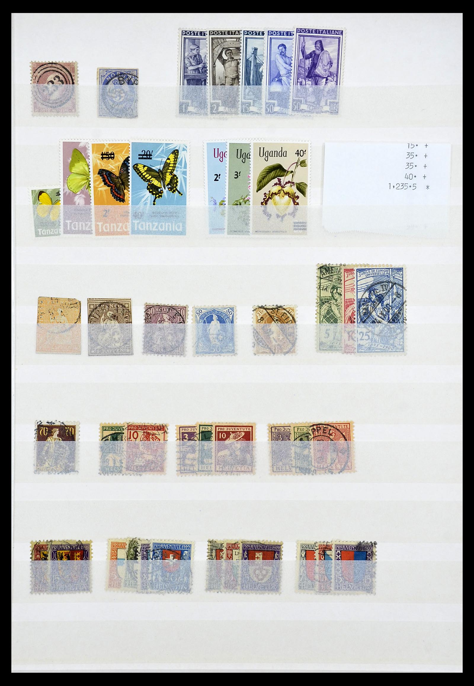 34263 021 - Postzegelverzameling 34263 Europese landen toppers 1840-1950.