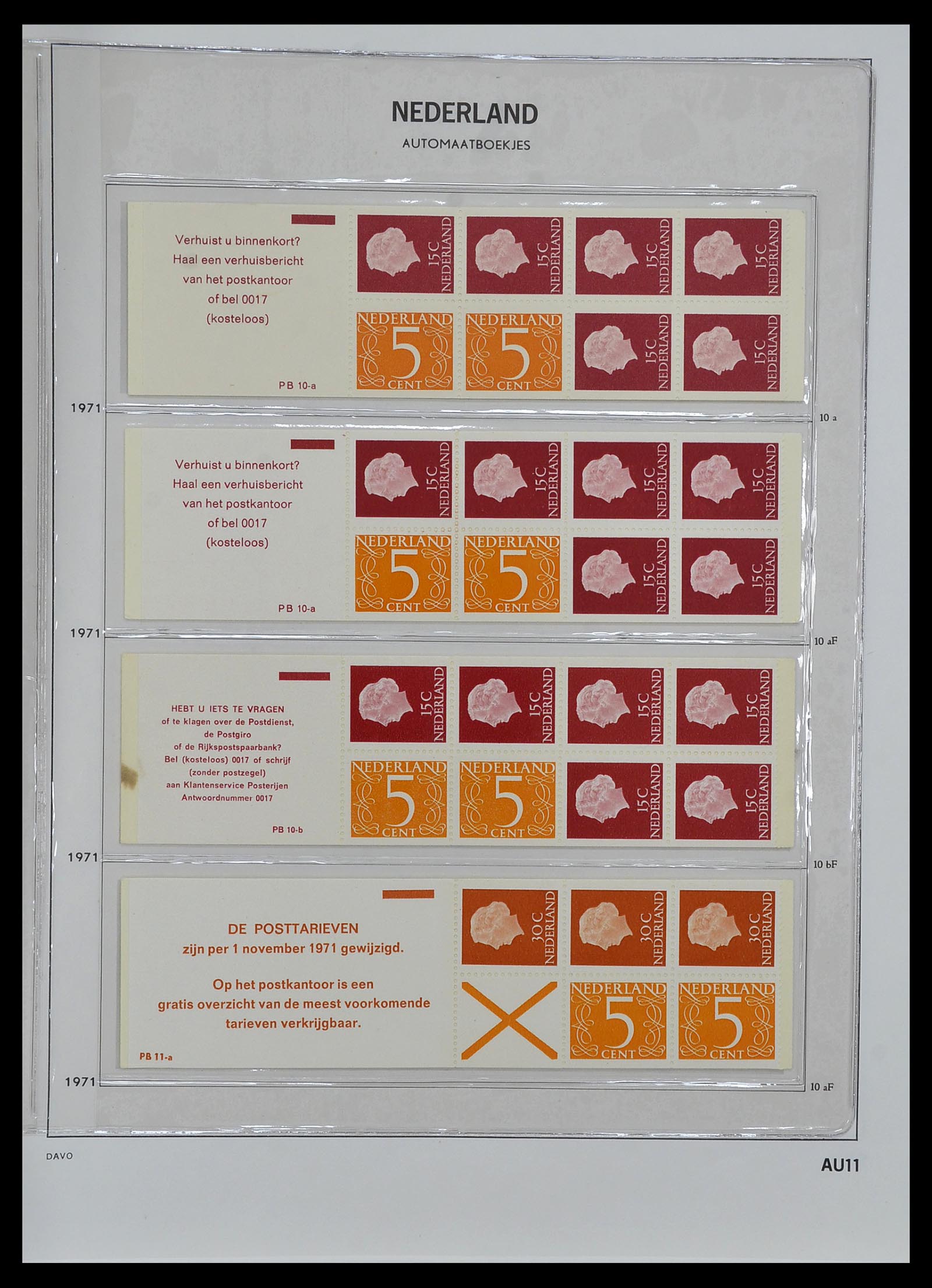 34267 011 - Postzegelverzameling 34267 Nederland automaatboekjes 1964-1991.
