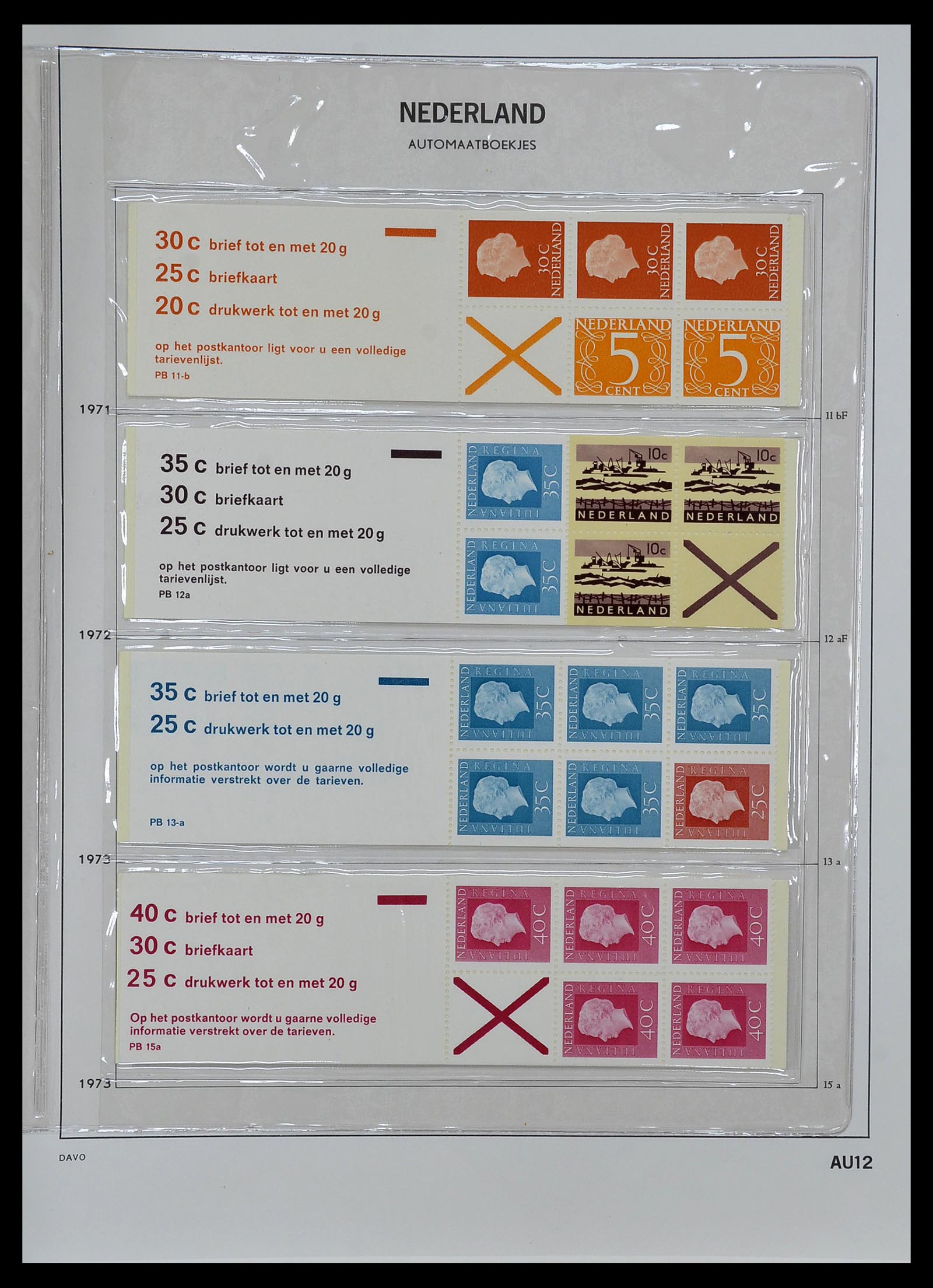 34267 012 - Postzegelverzameling 34267 Nederland automaatboekjes 1964-1991.