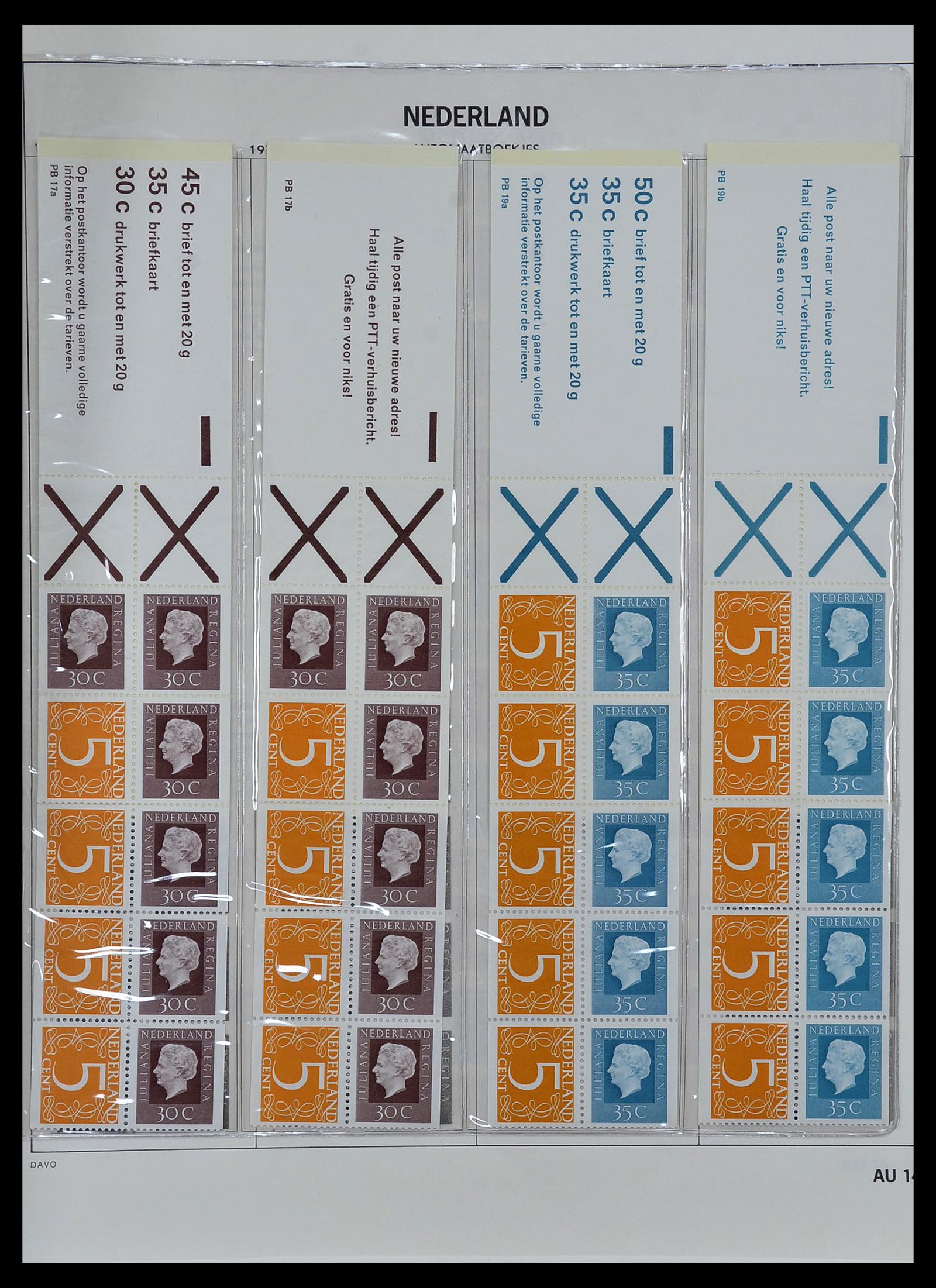 34267 014 - Postzegelverzameling 34267 Nederland automaatboekjes 1964-1991.