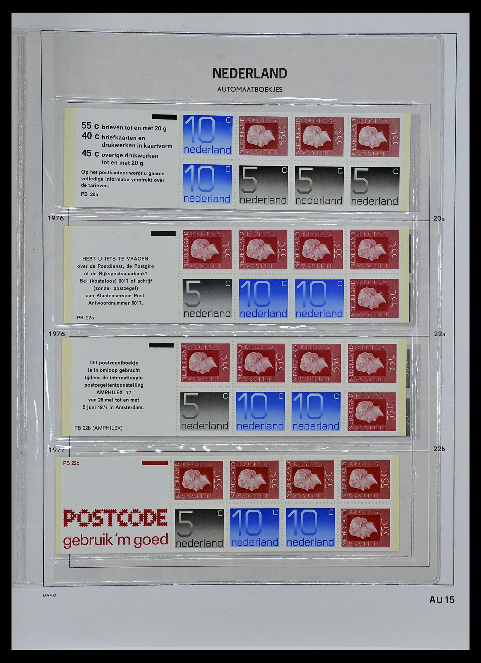 34267 015 - Postzegelverzameling 34267 Nederland automaatboekjes 1964-1991.
