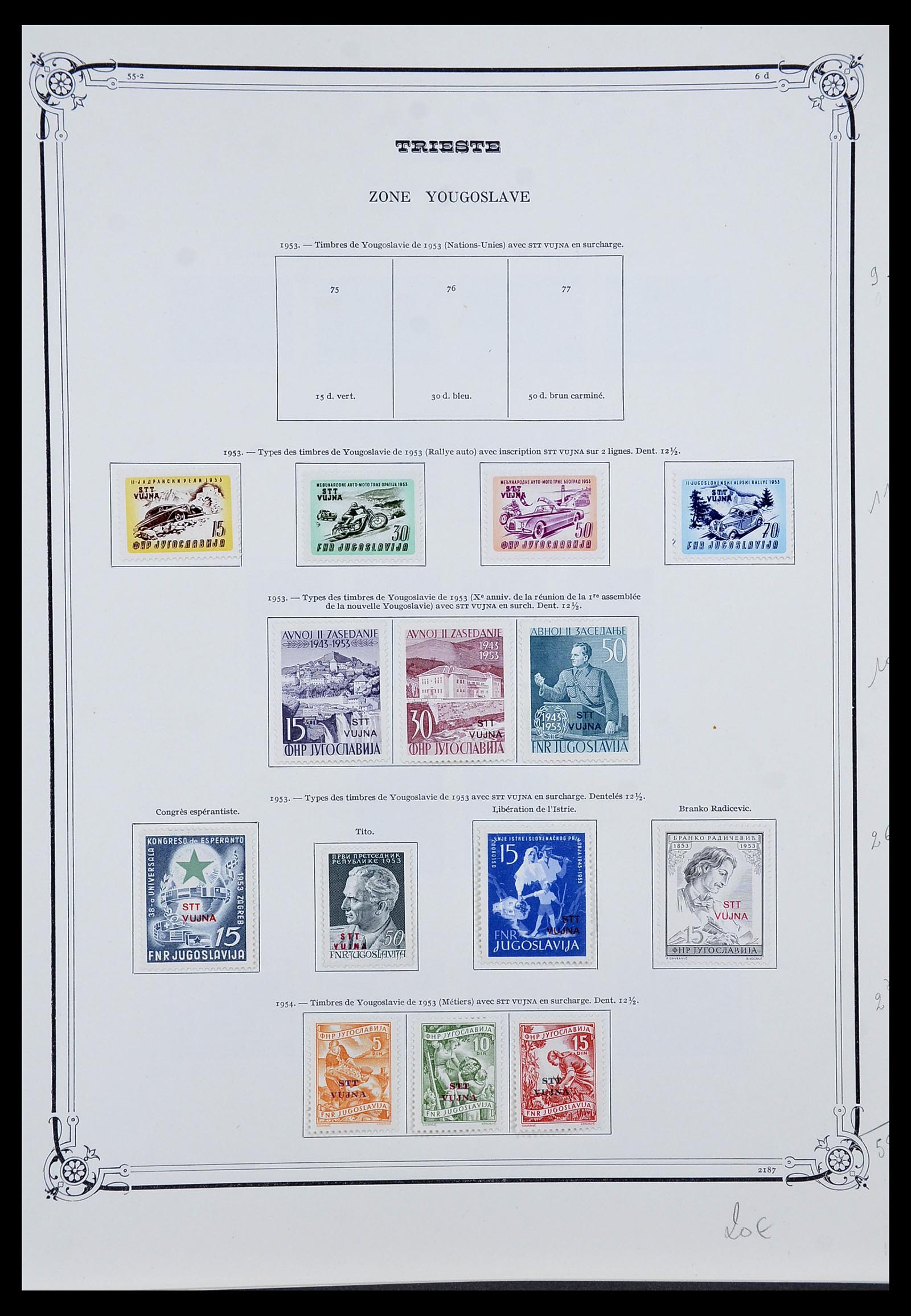 34277 005 - Postzegelverzameling 34277 Triëst zone B 1948-1954.