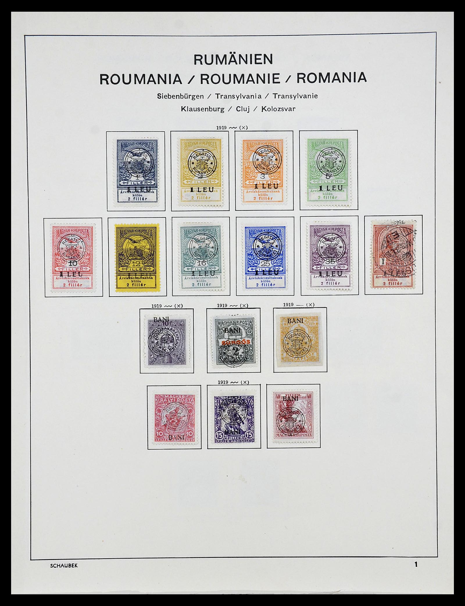 34278 001 - Postzegelverzameling 34278 Roemeense gebieden 1919.