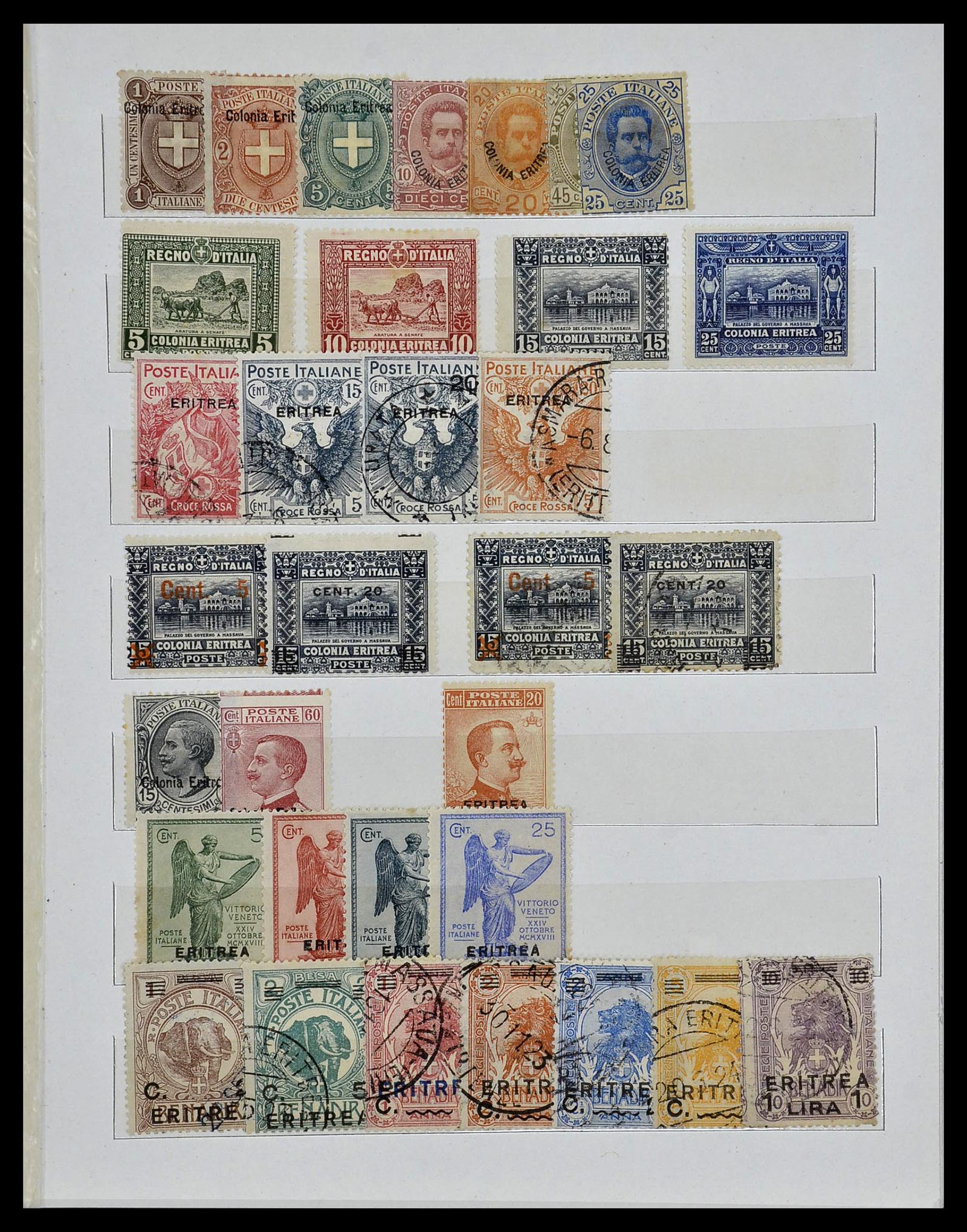 34279 001 - Postzegelverzameling 34279 Eritrea 1903-1936.