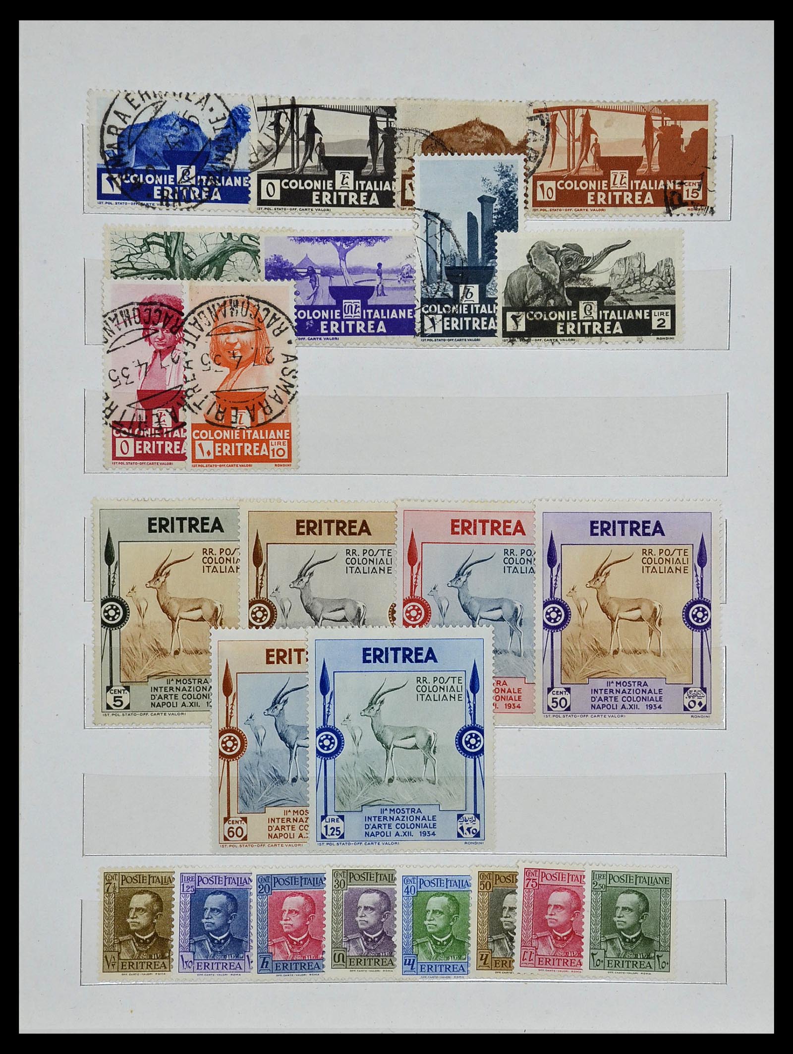 34279 005 - Postzegelverzameling 34279 Eritrea 1903-1936.