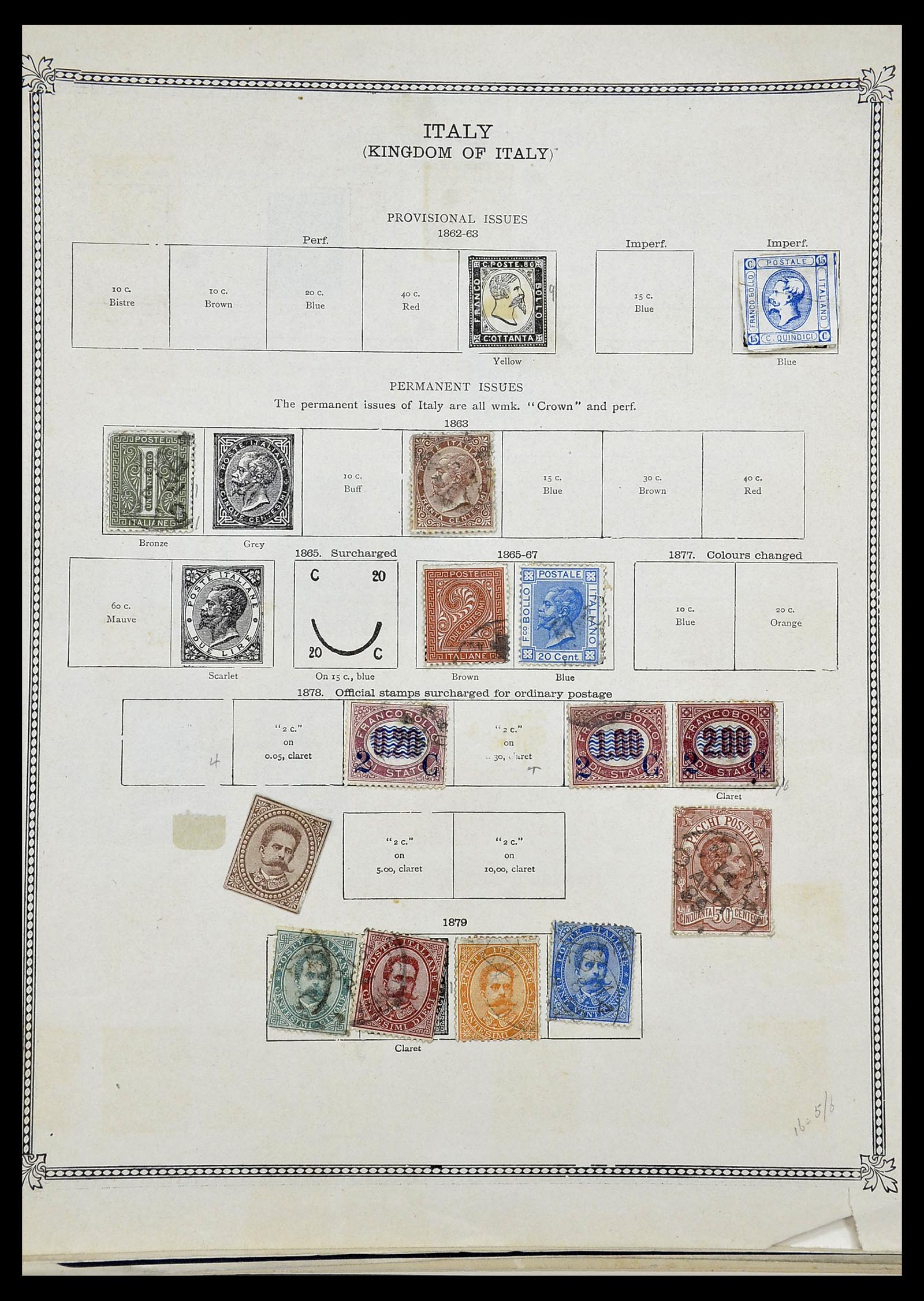 34282 014 - Postzegelverzameling 34282 Italië en gebieden 1852-1940.