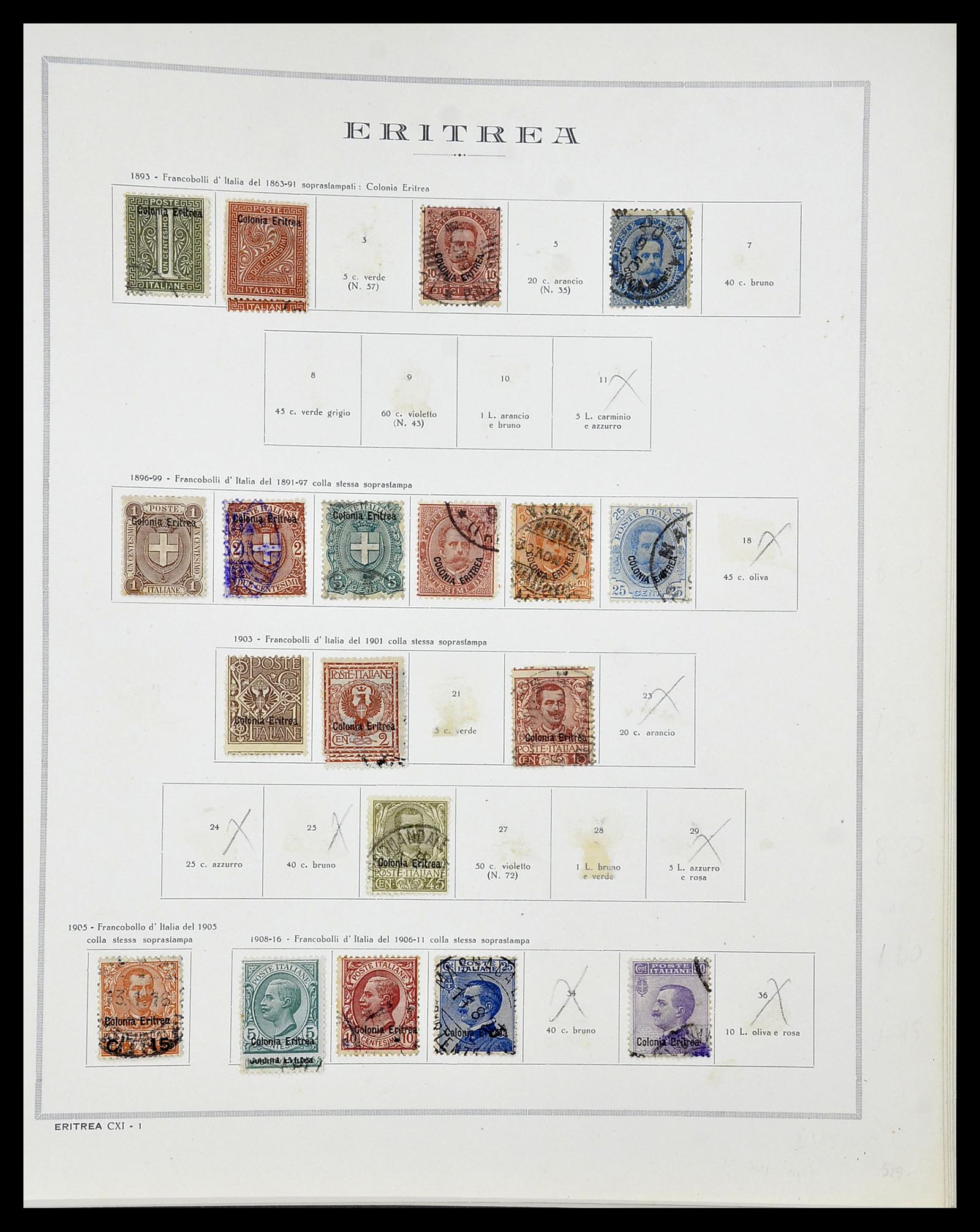 34282 042 - Postzegelverzameling 34282 Italië en gebieden 1852-1940.