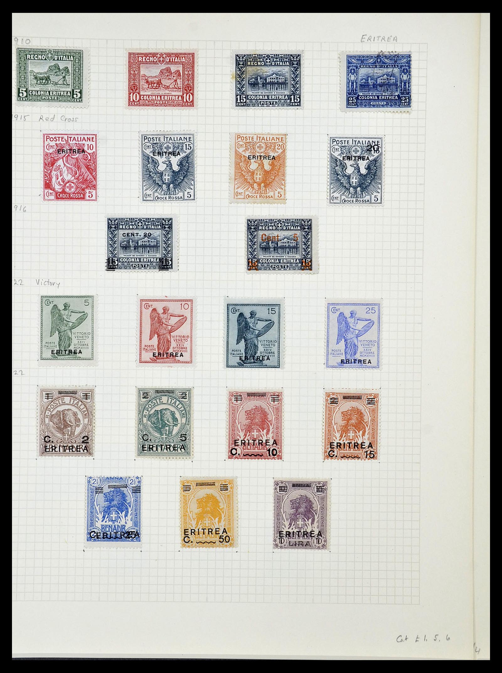 34282 085 - Postzegelverzameling 34282 Italië en gebieden 1852-1940.