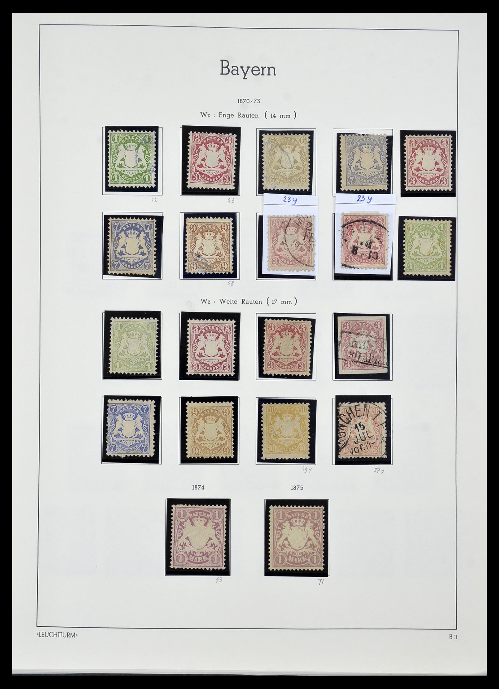 34287 004 - Postzegelverzameling 34287 Beieren 1849-1920.