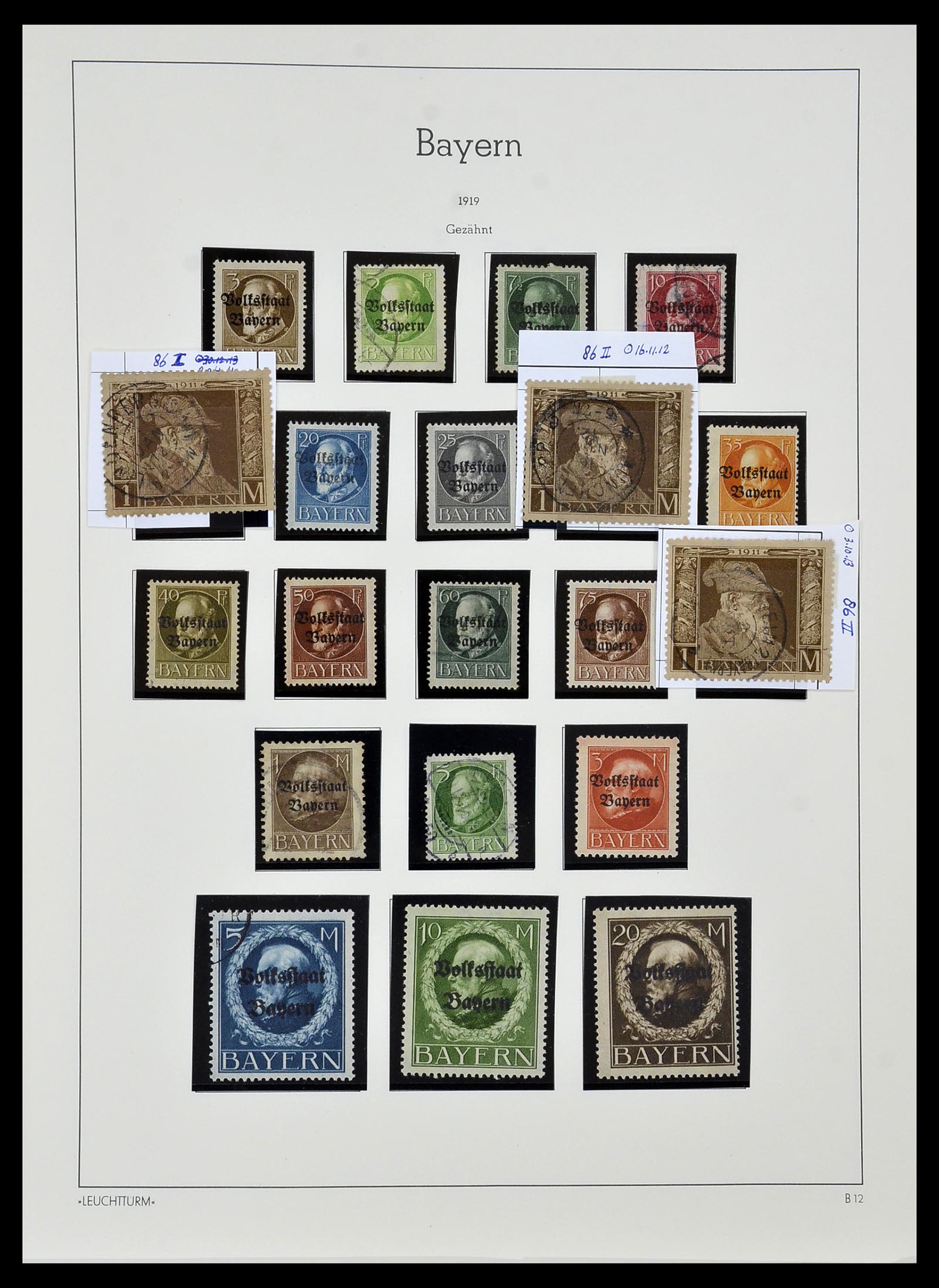 34287 014 - Postzegelverzameling 34287 Beieren 1849-1920.