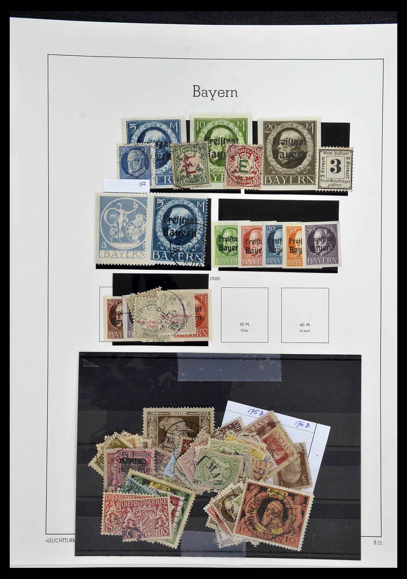 34287 029 - Postzegelverzameling 34287 Beieren 1849-1920.