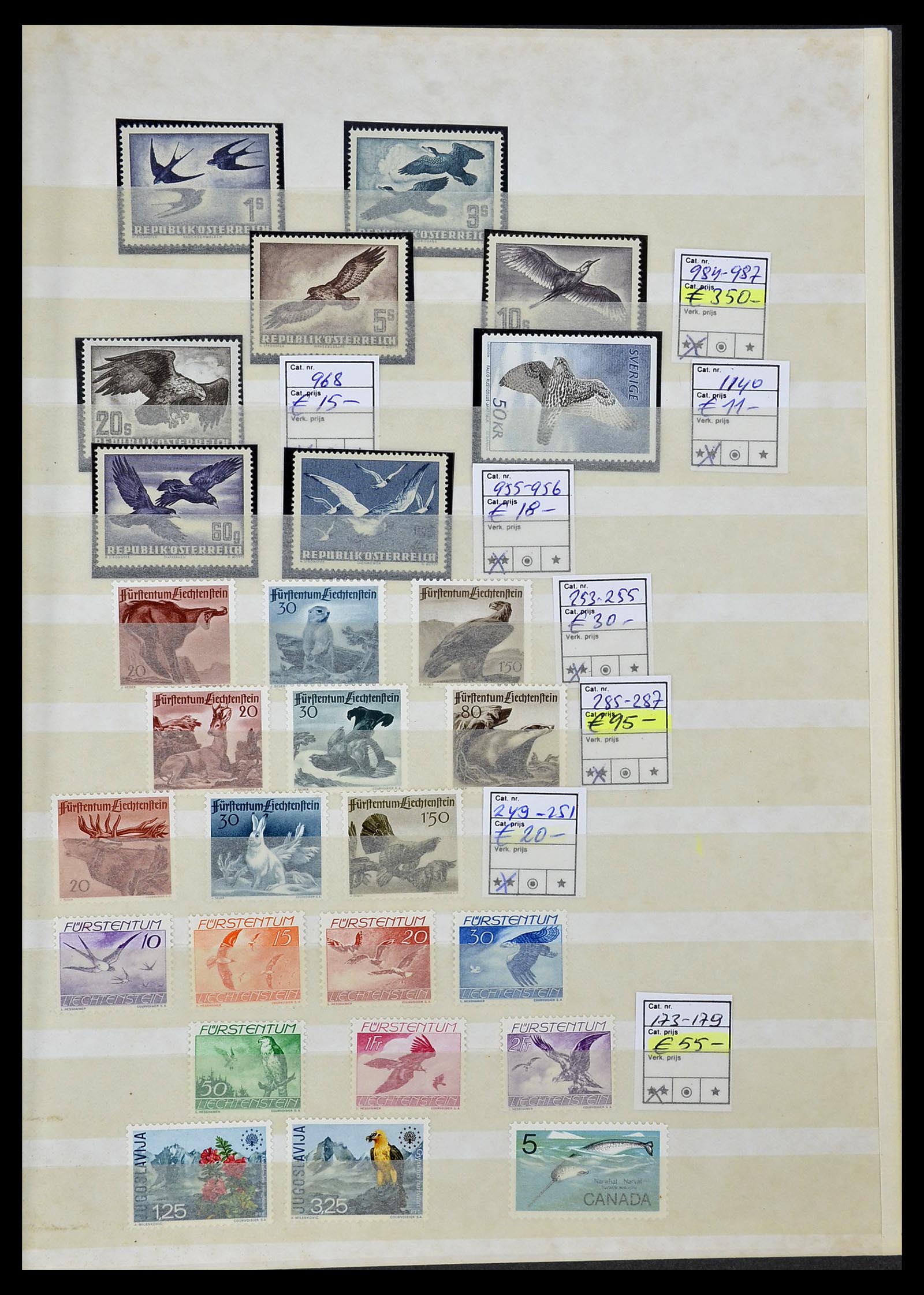 34290 279 - Postzegelverzameling 34290 Motief dieren postfris 1926-2005.