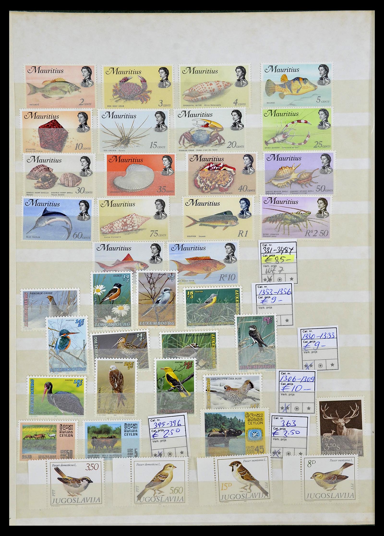 34290 280 - Postzegelverzameling 34290 Motief dieren postfris 1926-2005.
