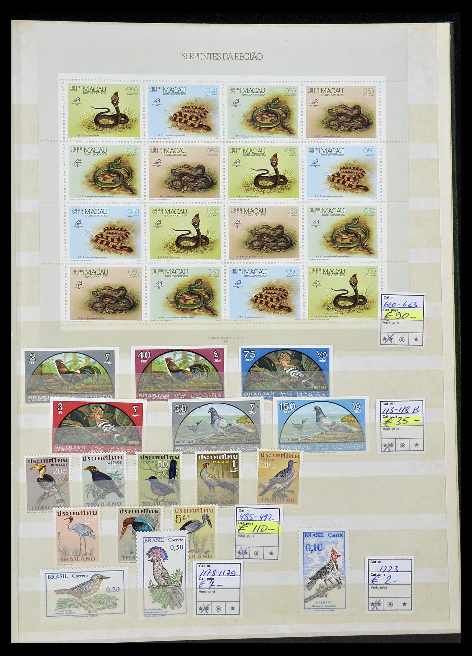 34290 281 - Postzegelverzameling 34290 Motief dieren postfris 1926-2005.