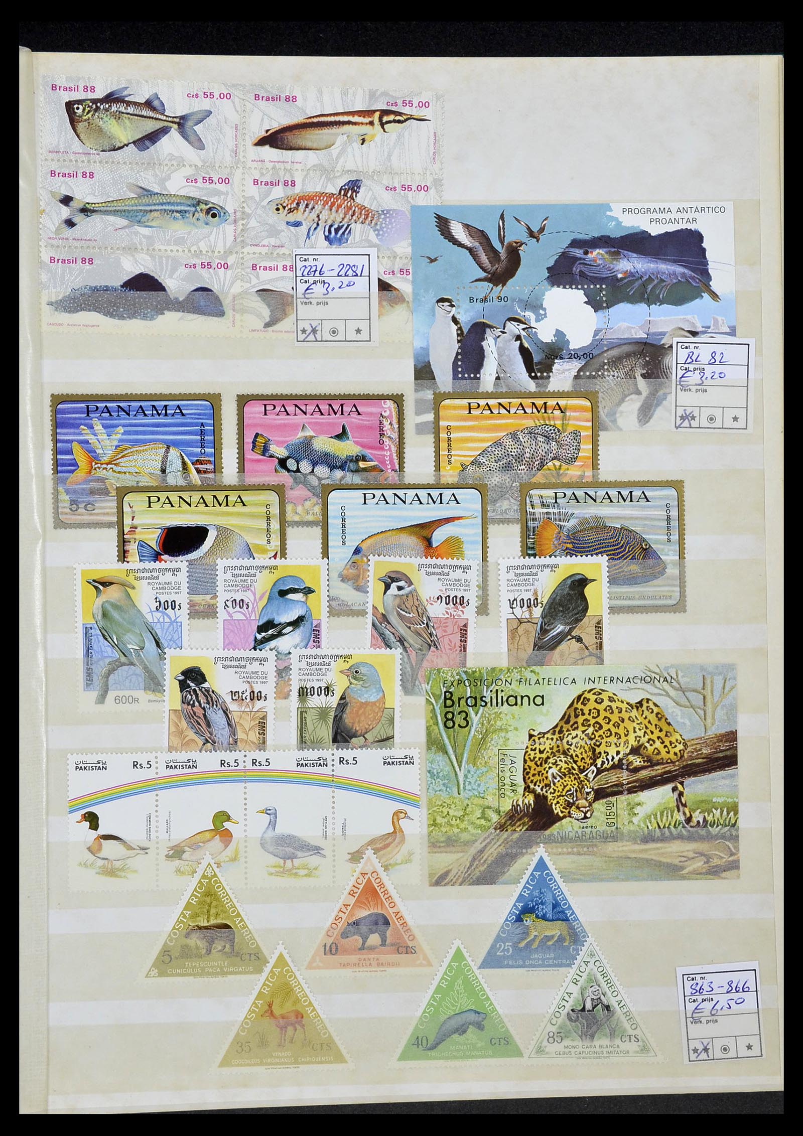 34290 283 - Postzegelverzameling 34290 Motief dieren postfris 1926-2005.
