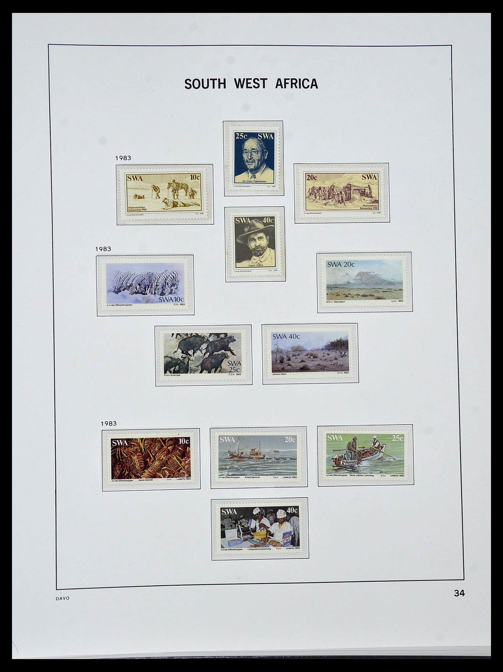34291 033 - Postzegelverzameling 34291 Zuid West Afrika/Namibië 1926-2017!