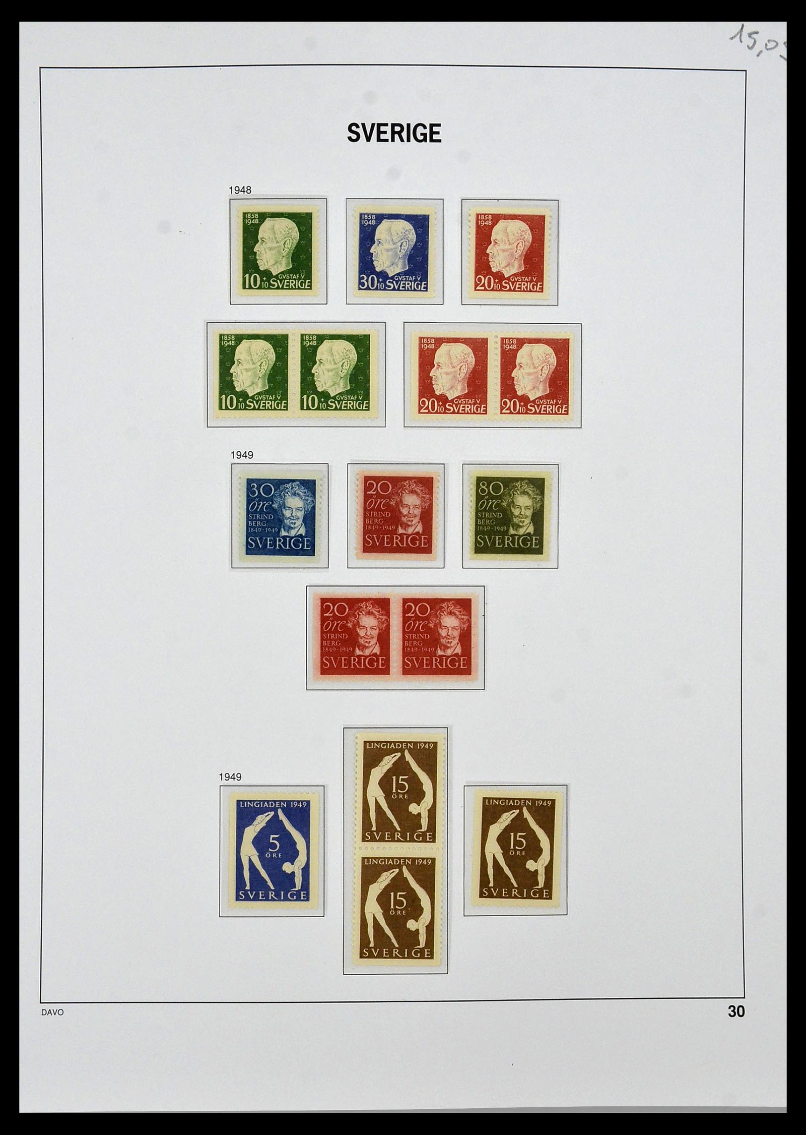 34292 027 - Postzegelverzameling 34292 Zweden 1891-2015!