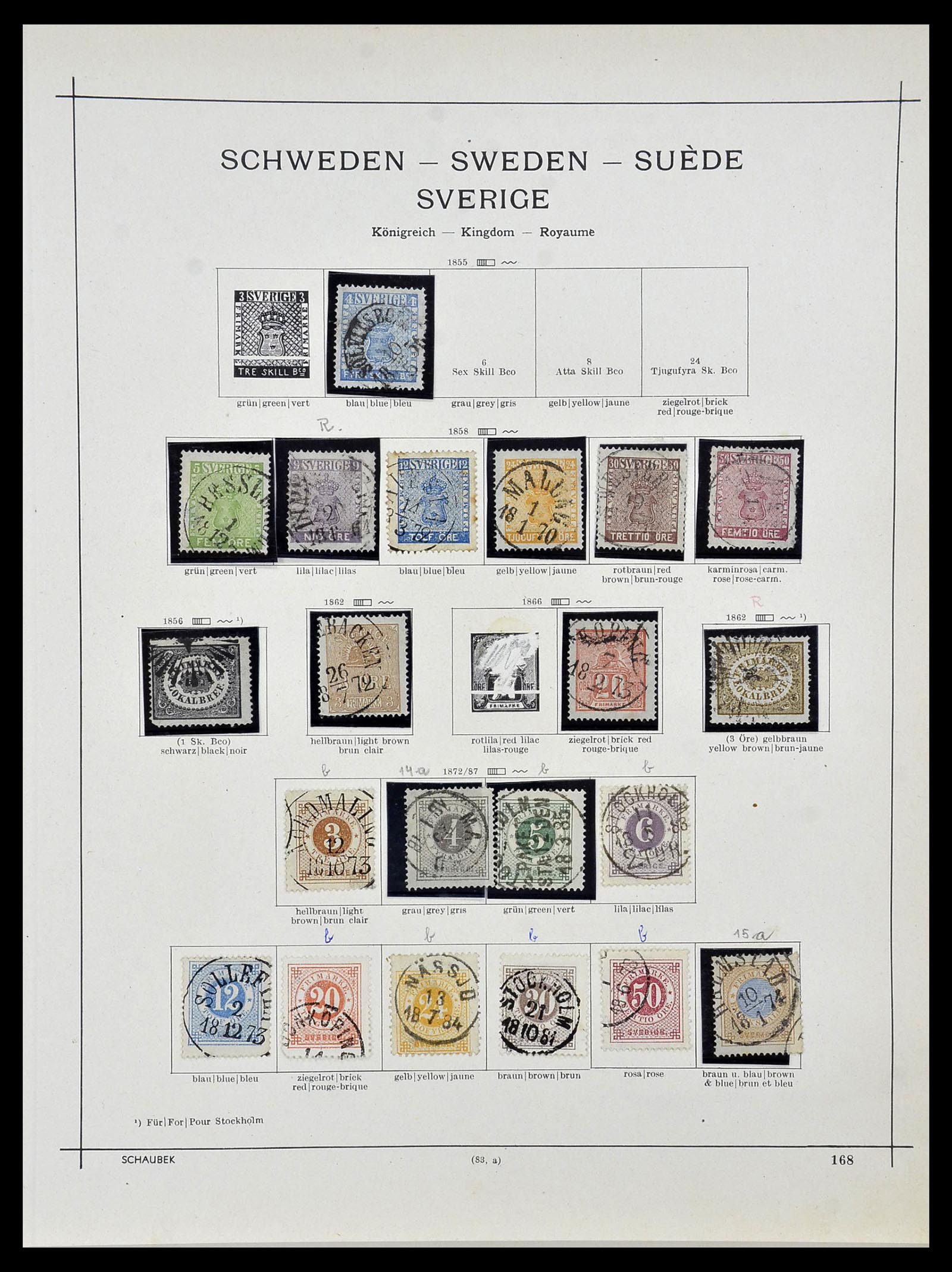 34299 001 - Postzegelverzameling 34299 Zweden 1855-1935.