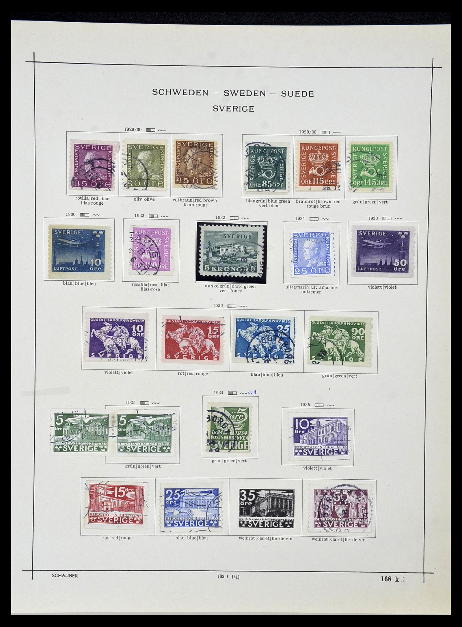 34299 011 - Postzegelverzameling 34299 Zweden 1855-1935.