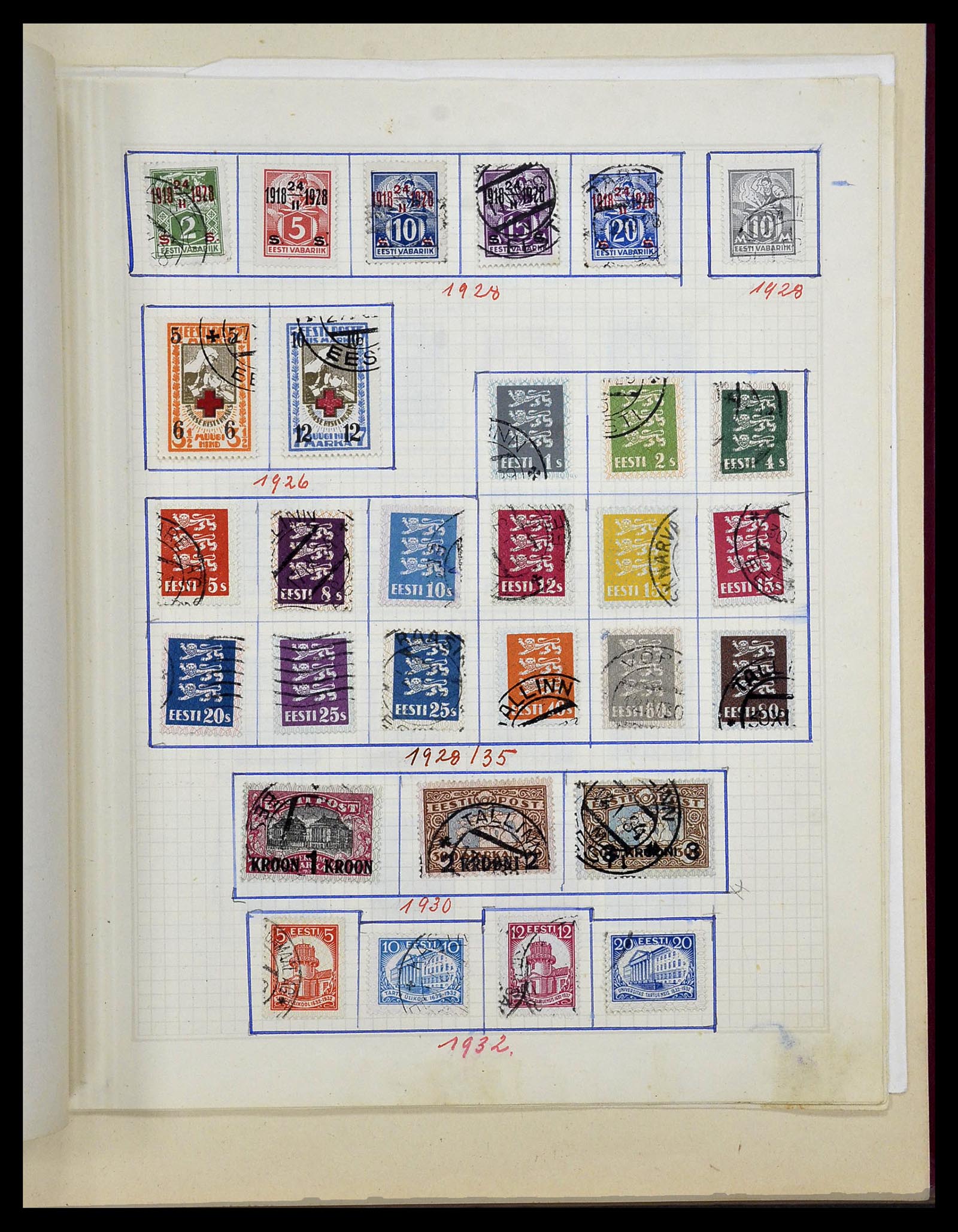 34311 004 - Postzegelverzameling 34311 Baltische Staten 1918-1941.