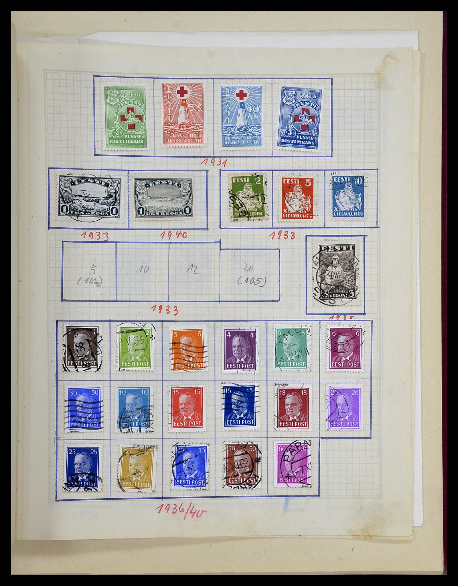 34311 006 - Postzegelverzameling 34311 Baltische Staten 1918-1941.