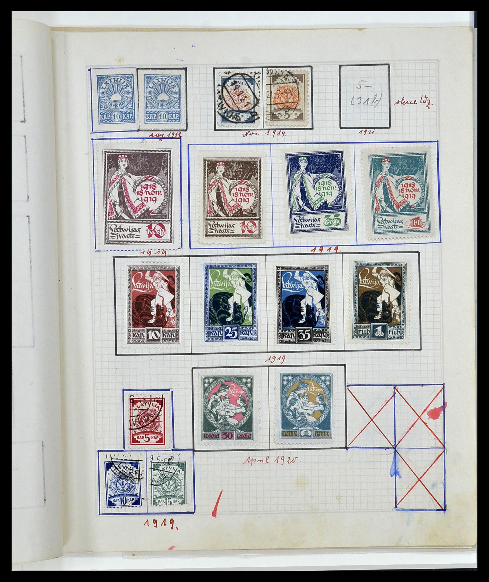 34311 017 - Postzegelverzameling 34311 Baltische Staten 1918-1941.