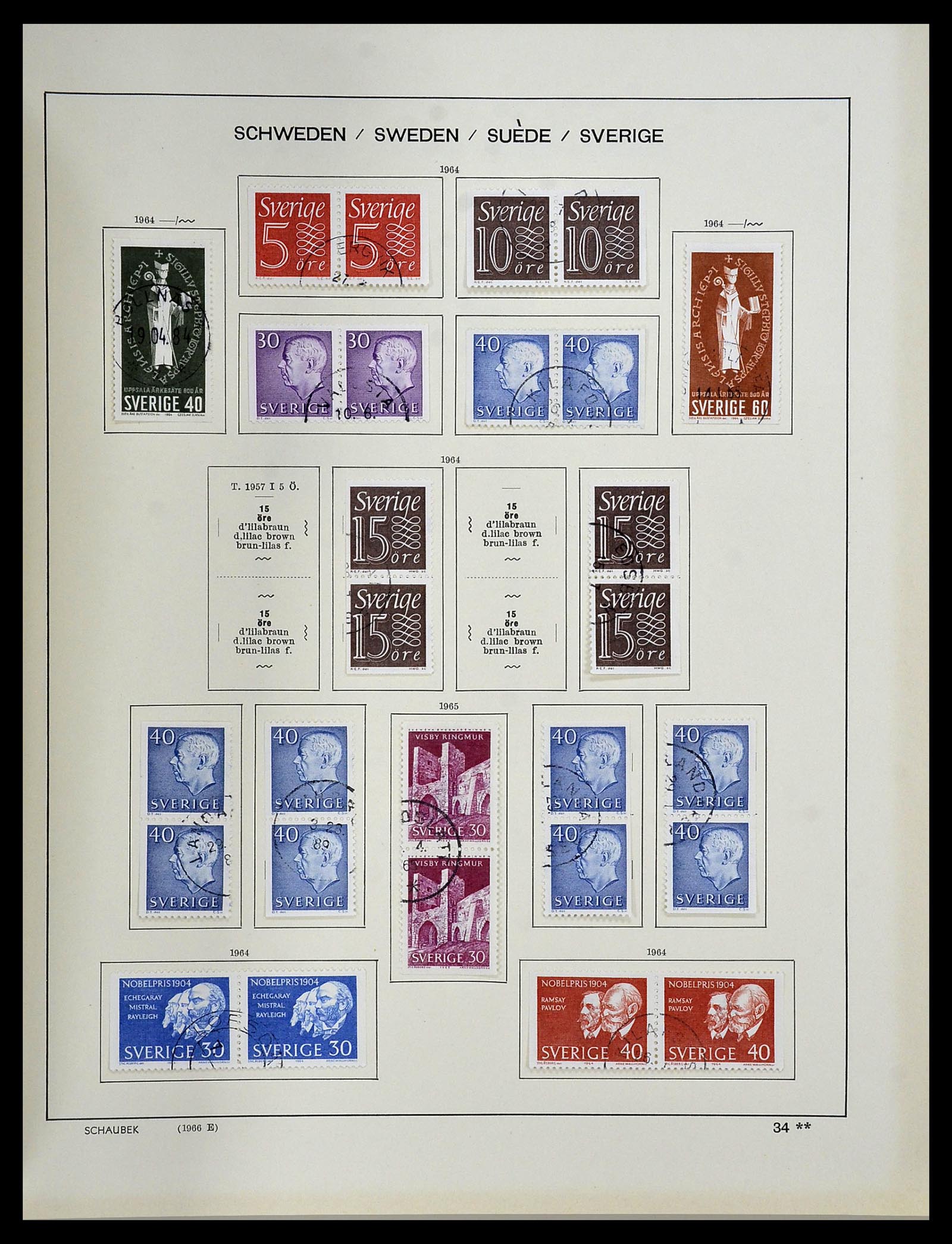 34312 212 - Stamp collection 34312 Scandinavia 1855-1965.