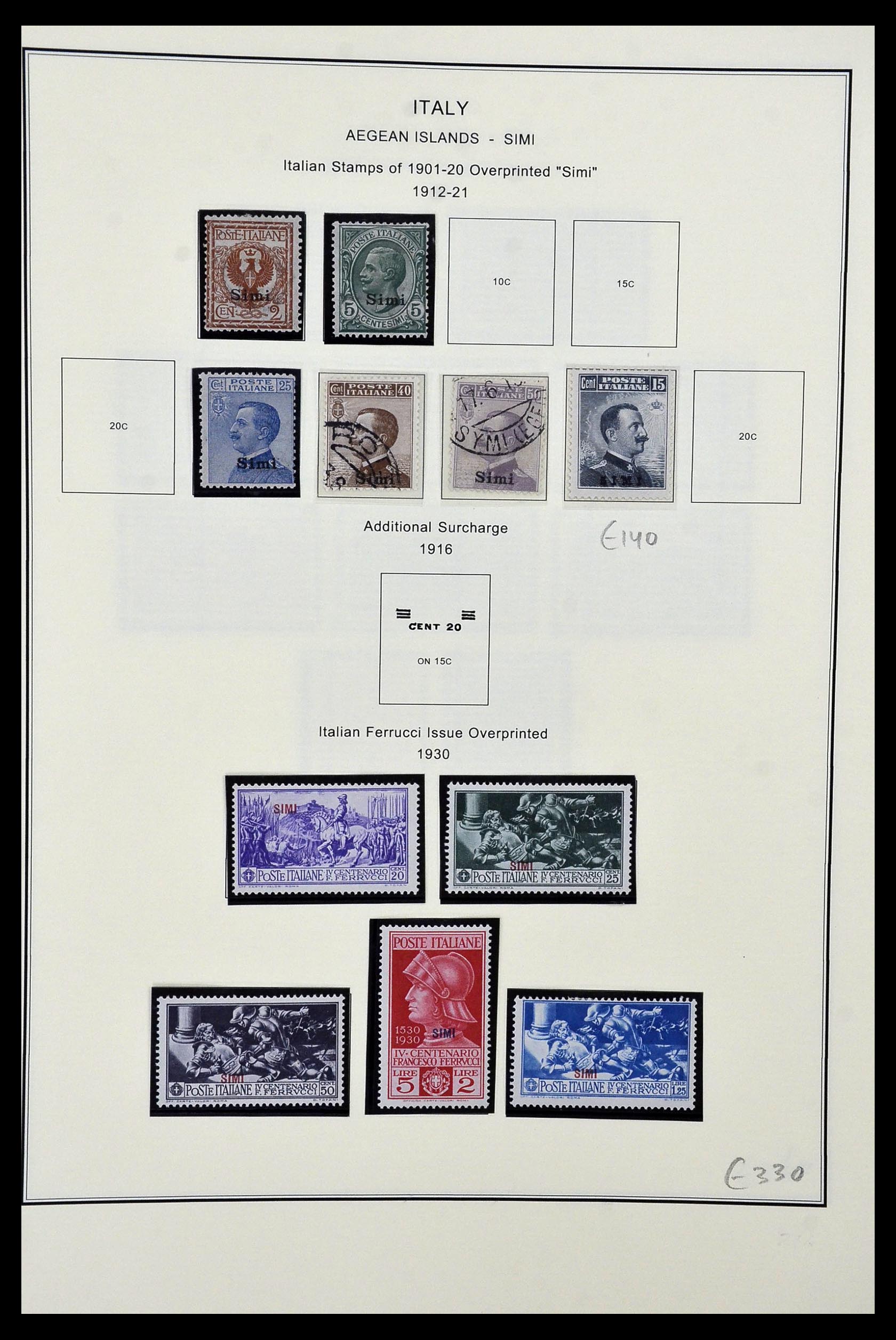 34320 034 - Postzegelverzameling 34320 Italiaanse gebieden en koloniën 1874-1941.