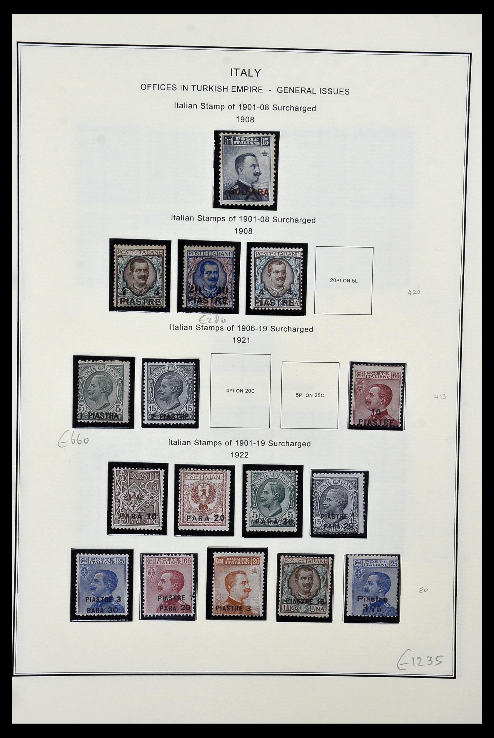 34320 085 - Postzegelverzameling 34320 Italiaanse gebieden en koloniën 1874-1941.