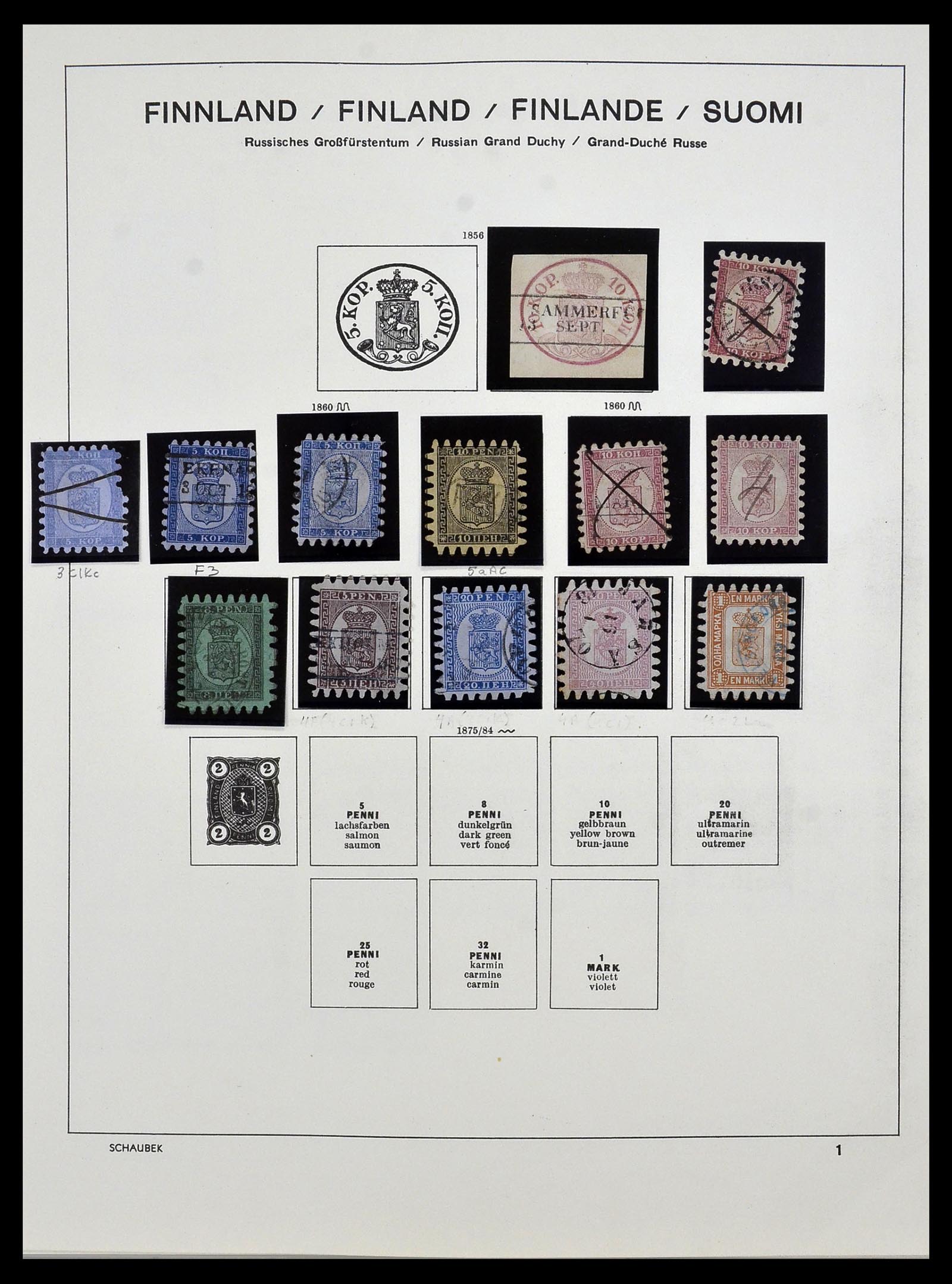 34321 001 - Postzegelverzameling 34321 Finland 1856-1999.