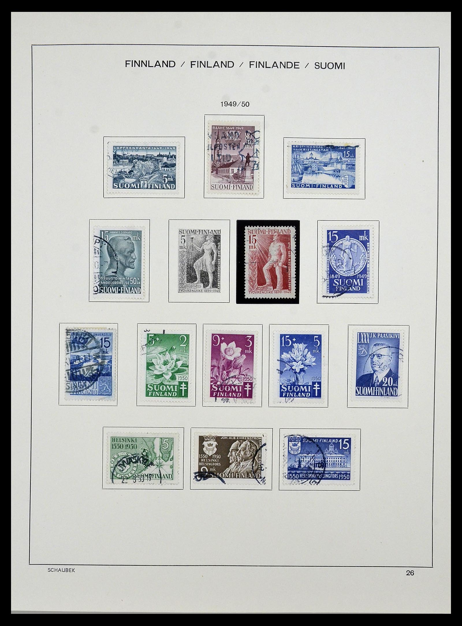 34321 033 - Postzegelverzameling 34321 Finland 1856-1999.