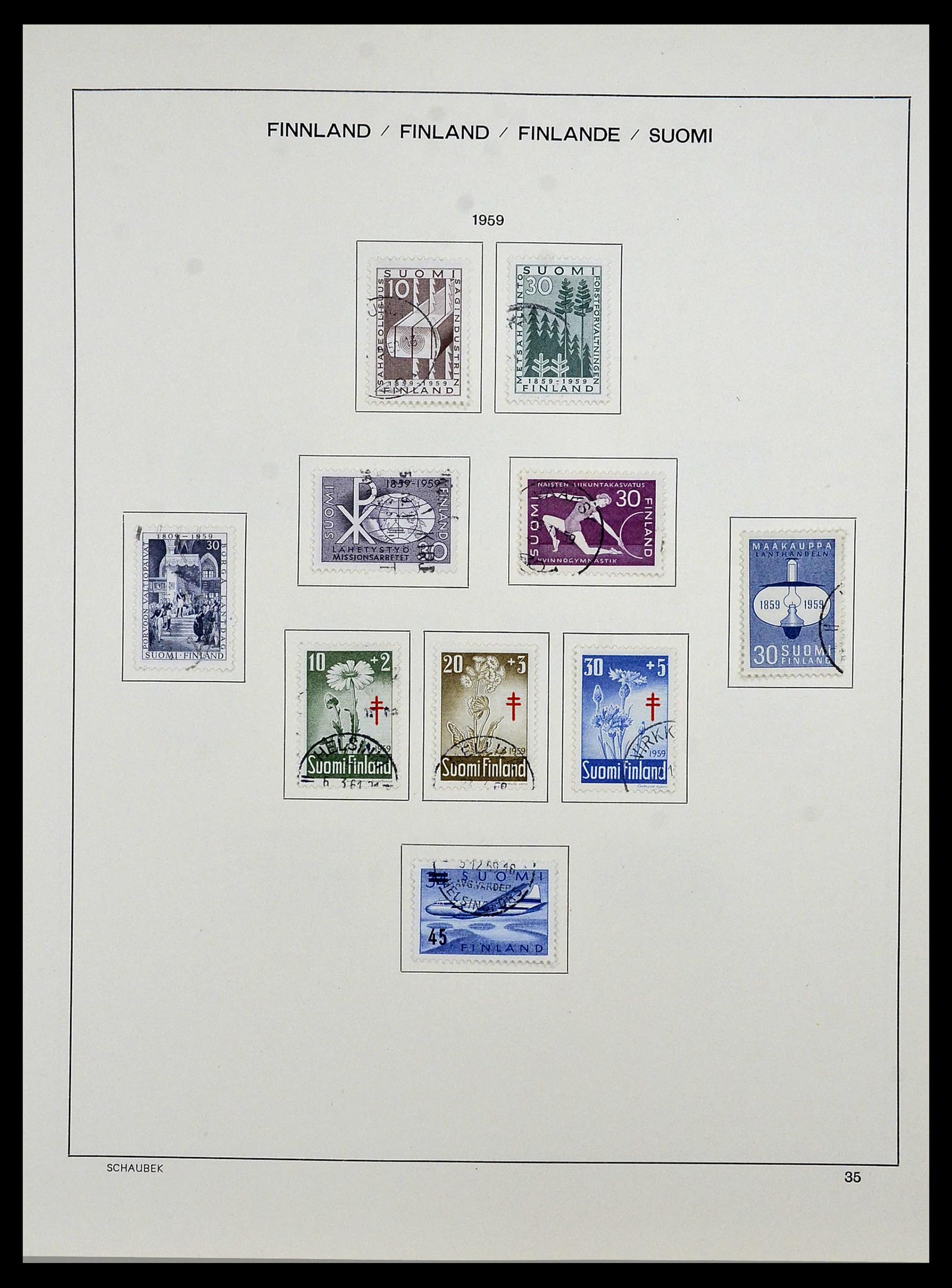 34321 042 - Postzegelverzameling 34321 Finland 1856-1999.