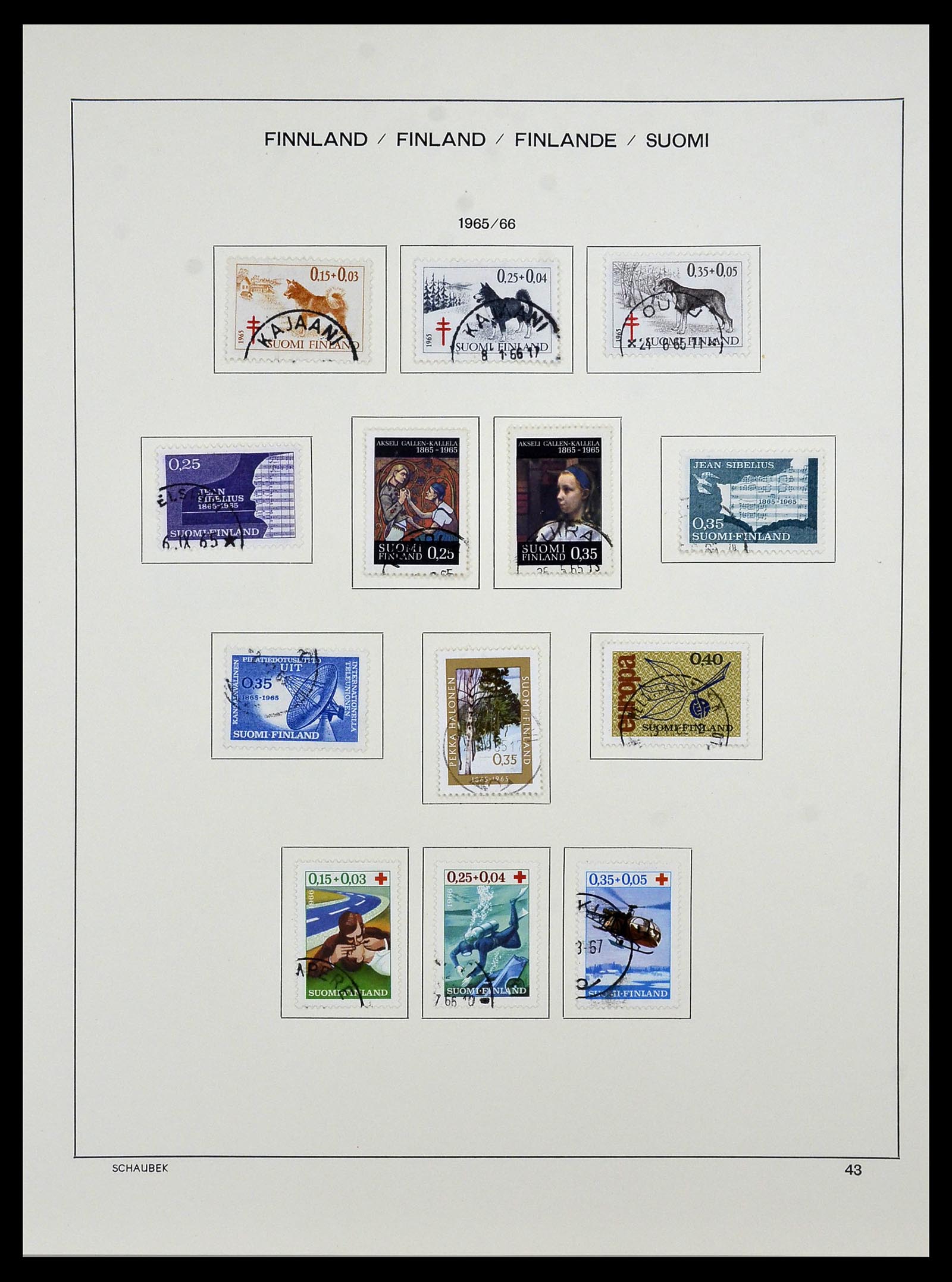 34321 053 - Postzegelverzameling 34321 Finland 1856-1999.