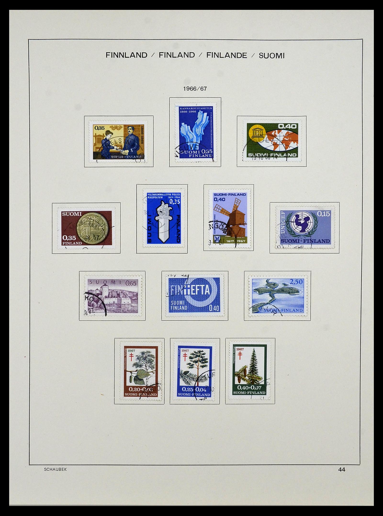 34321 054 - Postzegelverzameling 34321 Finland 1856-1999.