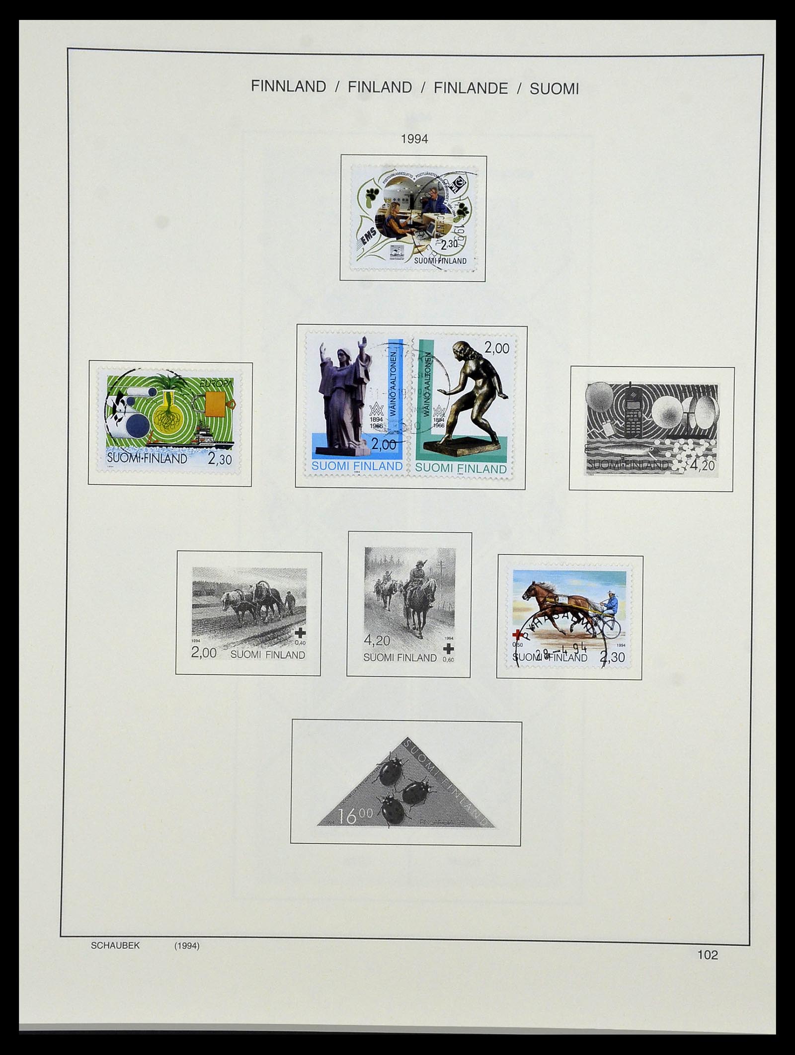 34321 124 - Postzegelverzameling 34321 Finland 1856-1999.