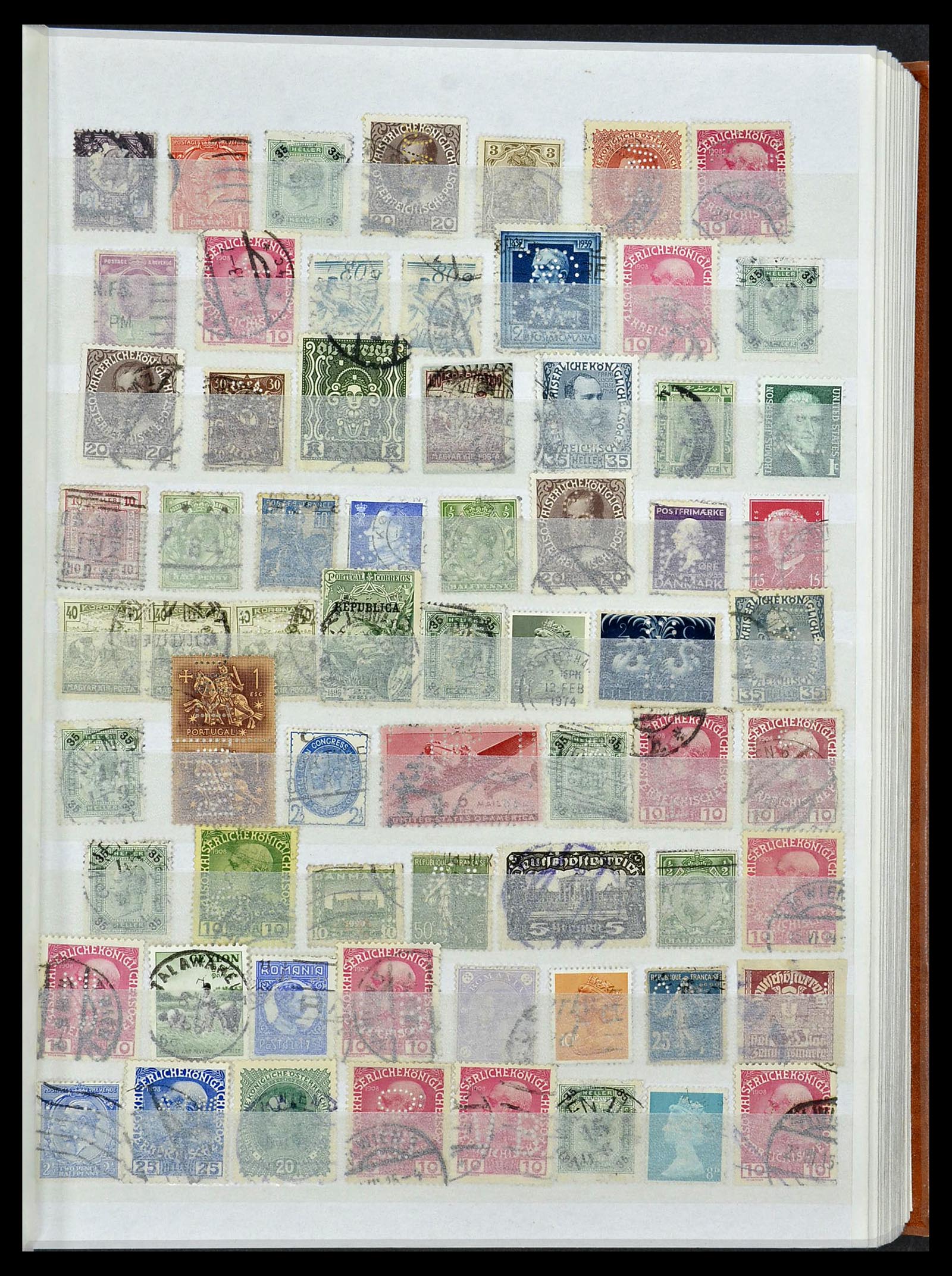 34322 017 - Stamp collection 34322 World perfins.