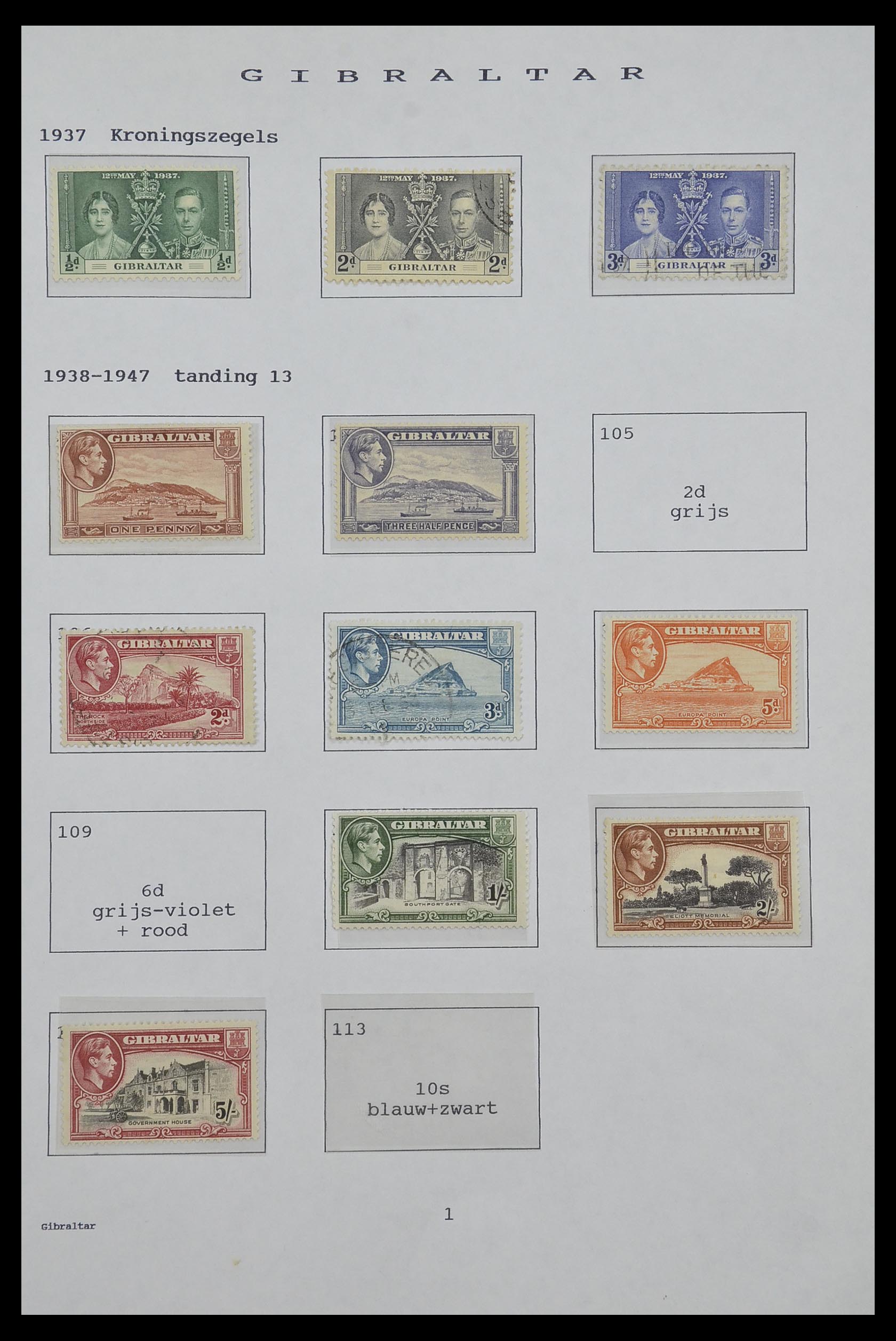 34323 077 - Postzegelverzameling 34323 Engelse koloniën George VI 1937-1952.
