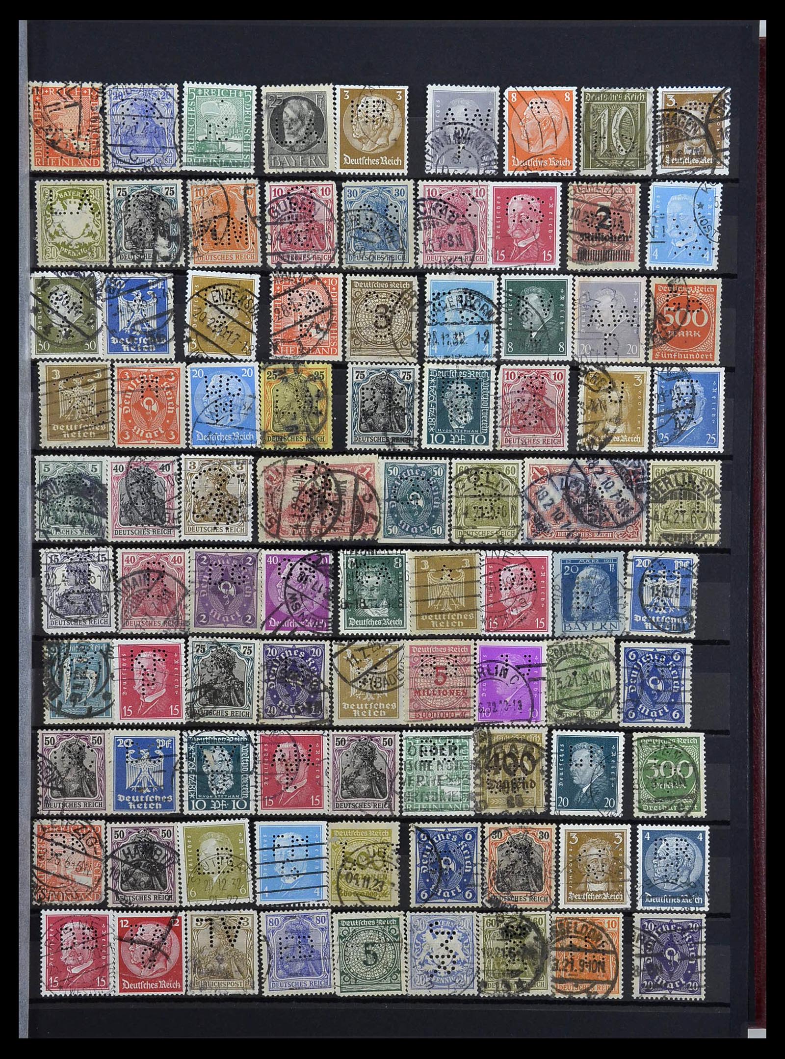 34329 009 - Stamp collection 34329 Germany perfins 1900-1935.