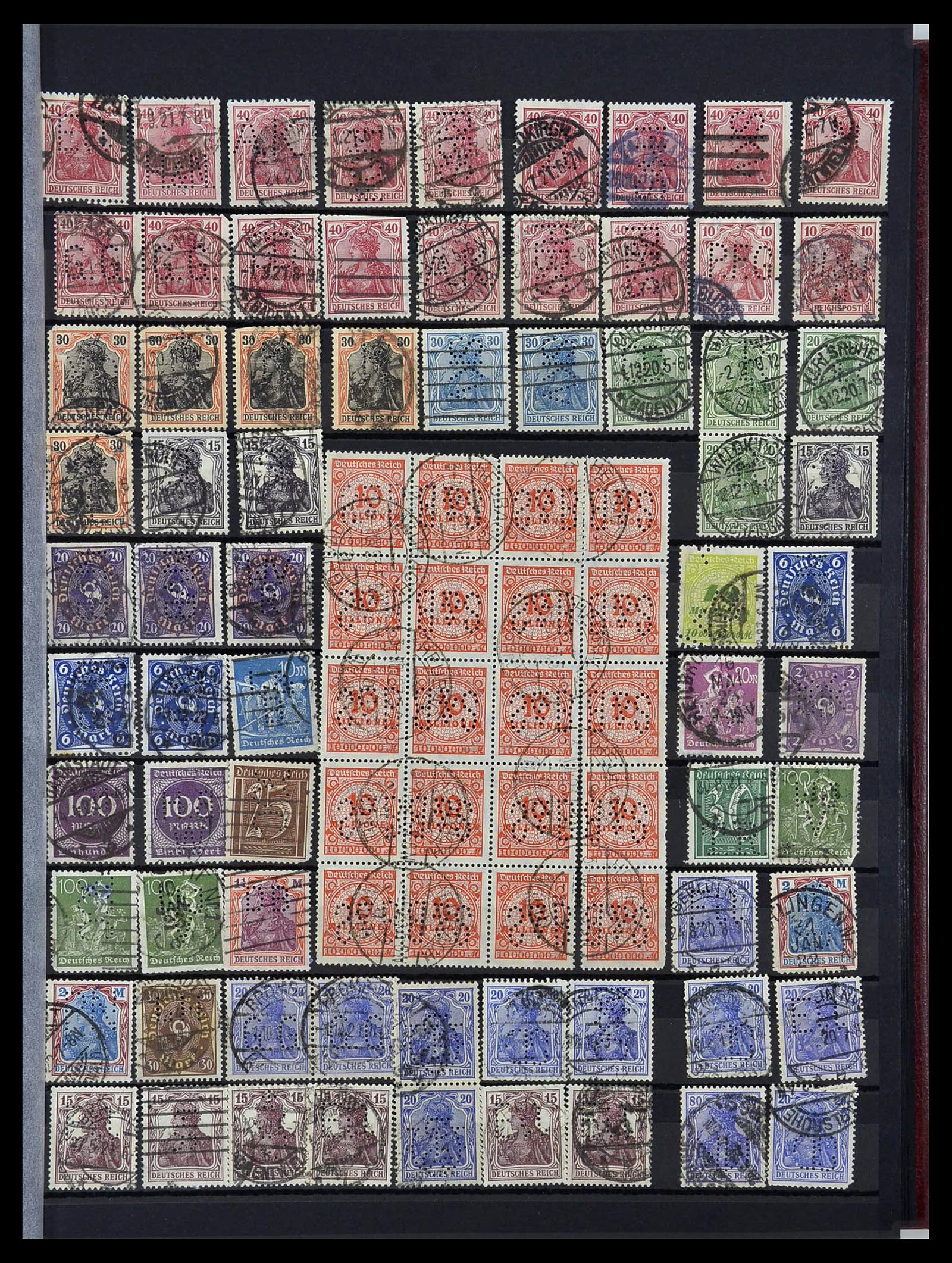 34329 015 - Stamp collection 34329 Germany perfins 1900-1935.