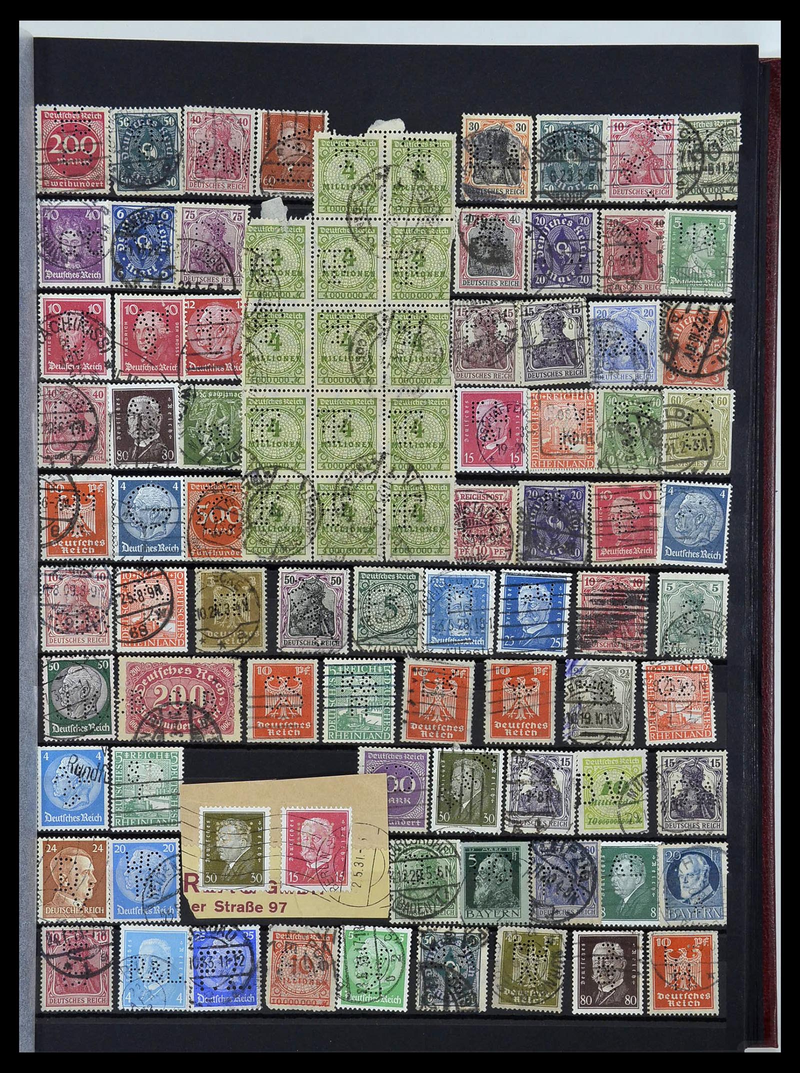 34329 017 - Stamp collection 34329 Germany perfins 1900-1935.