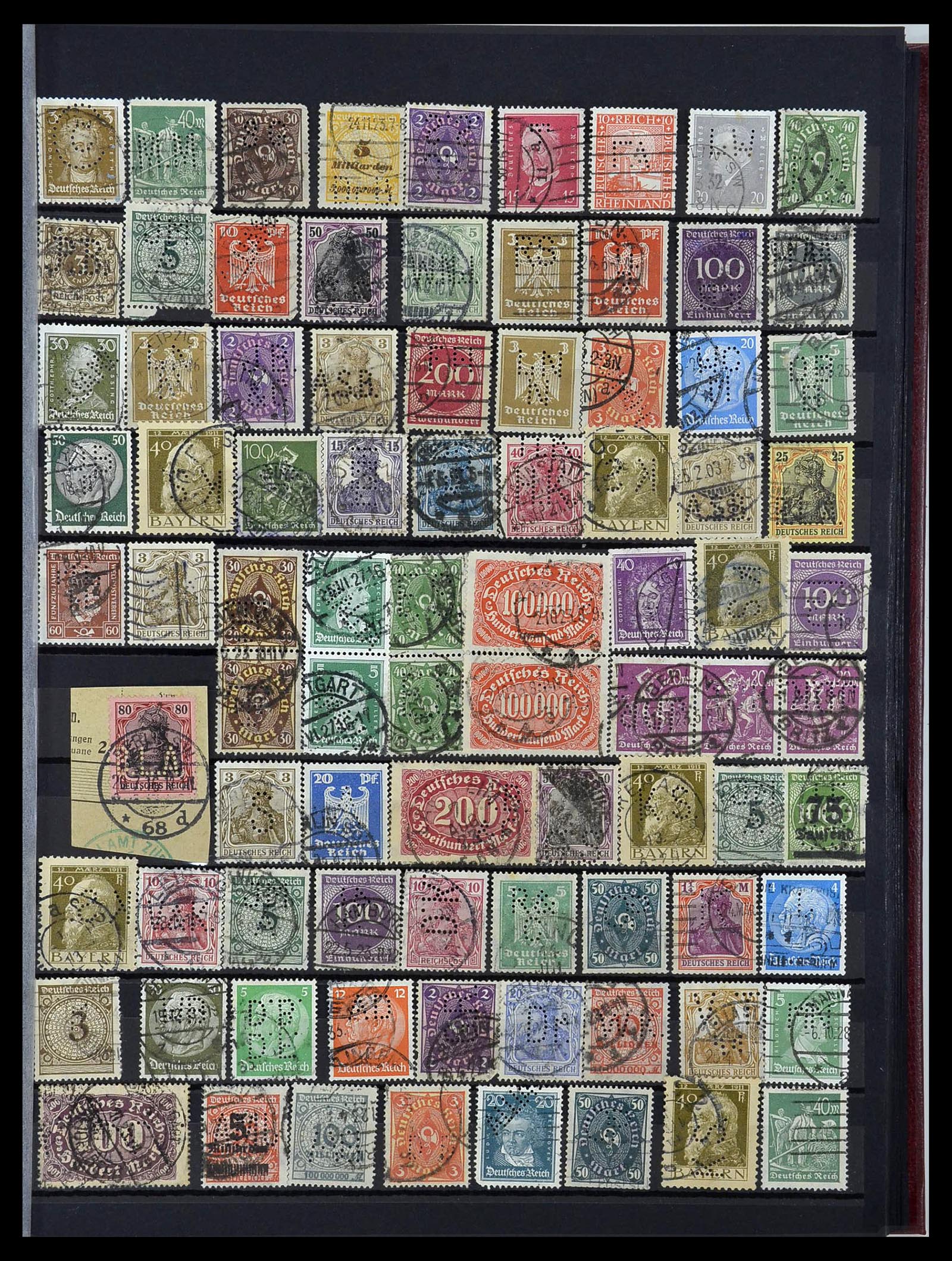 34329 019 - Stamp collection 34329 Germany perfins 1900-1935.