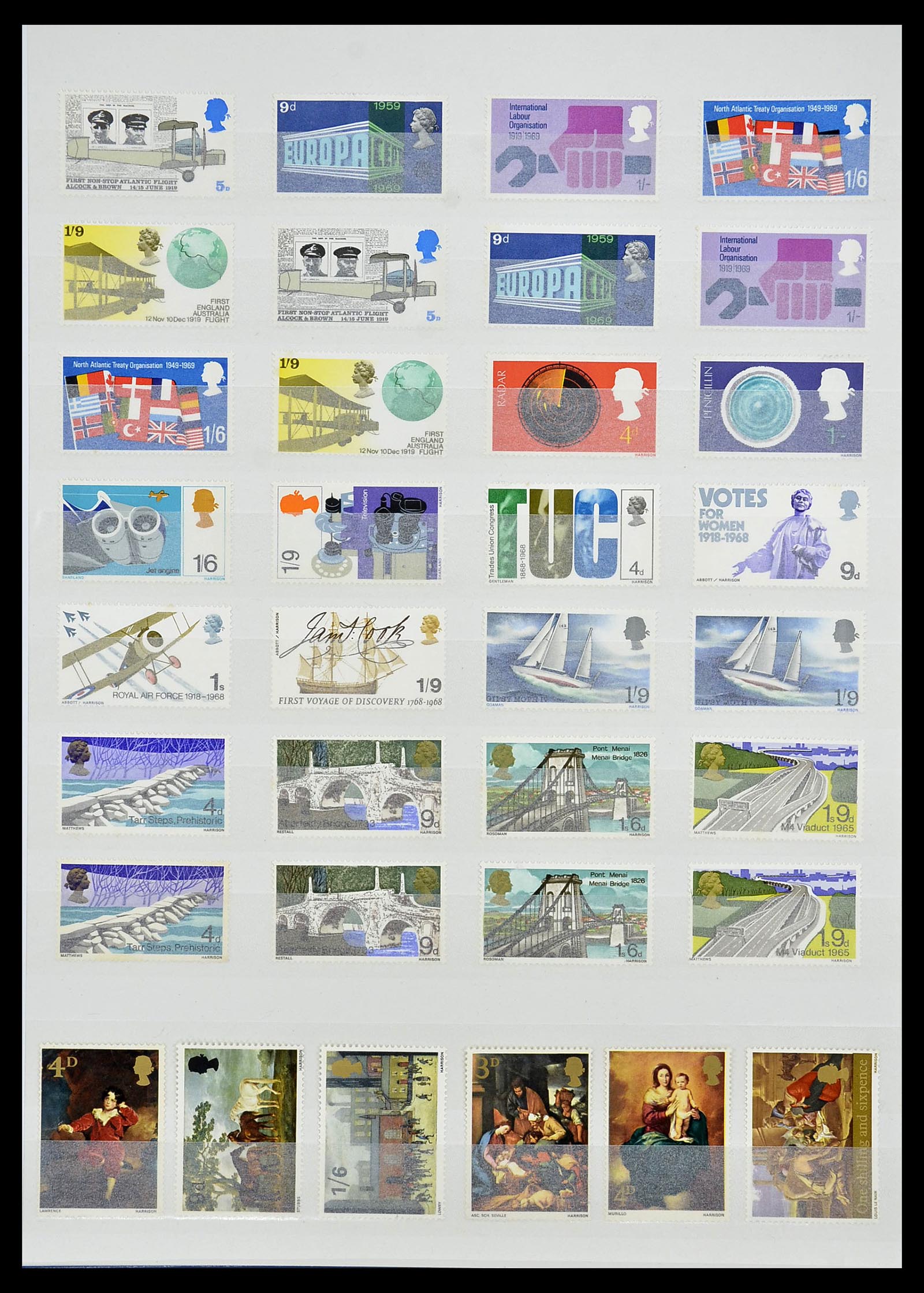 34336 074 - Postzegelverzameling 34336 Engeland 1870-1970.