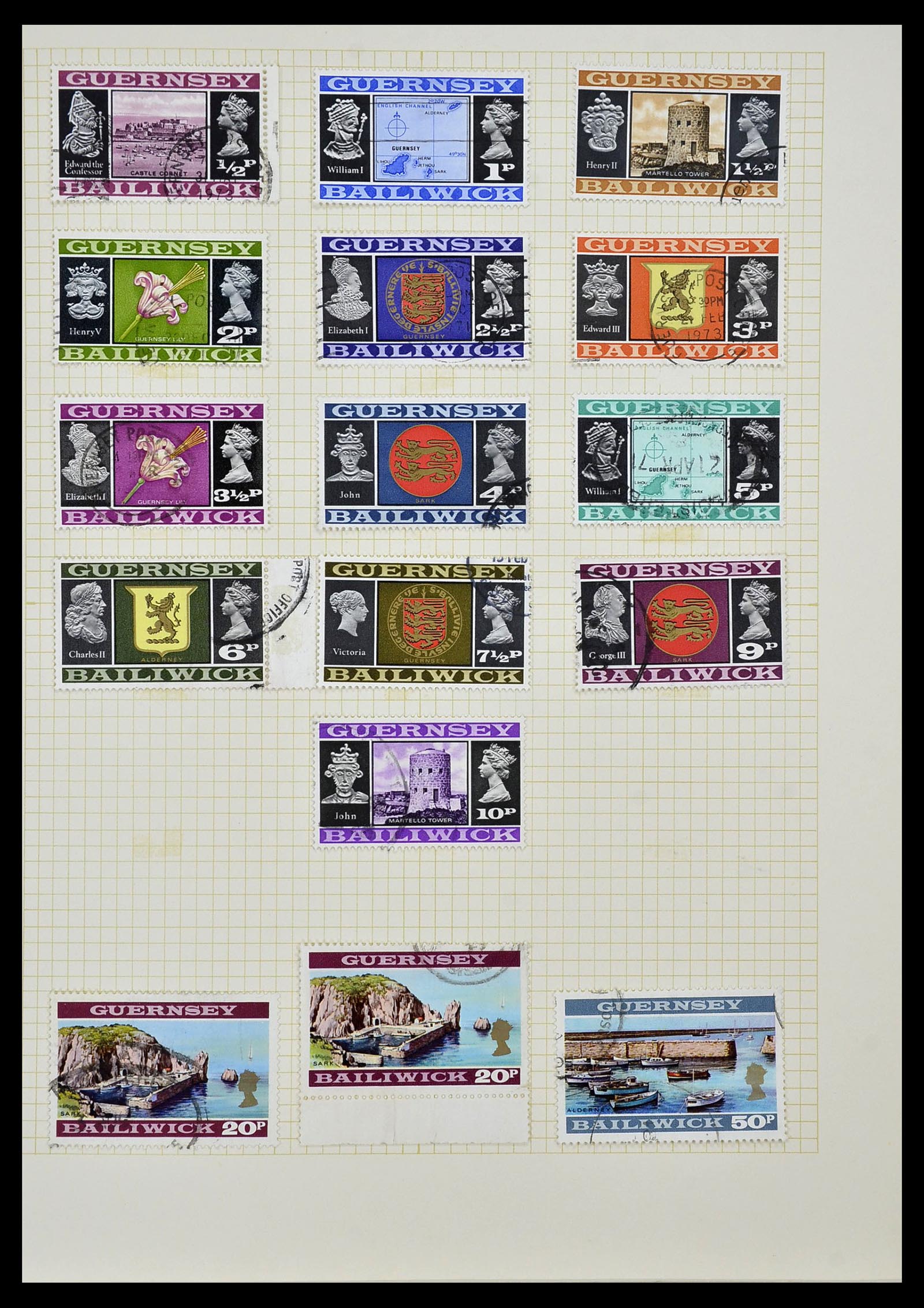 34337 017 - Postzegelverzameling 34337 Guernsey en Alderney 1940-2018!