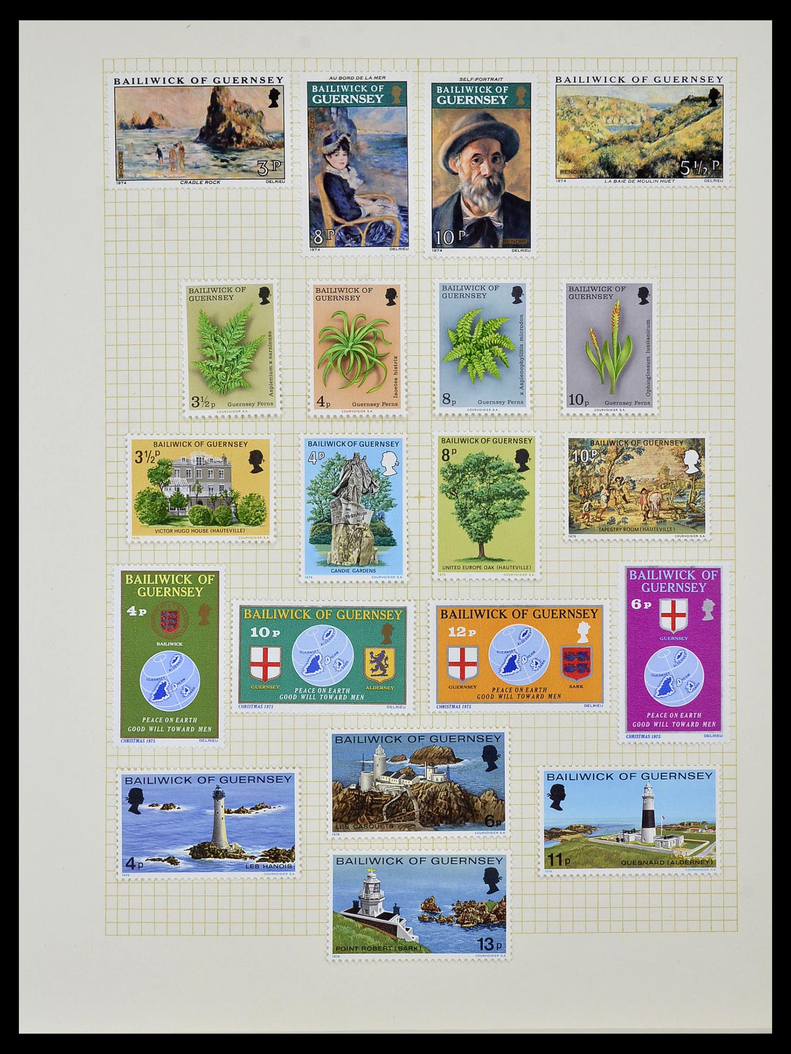 34337 032 - Postzegelverzameling 34337 Guernsey en Alderney 1940-2018!
