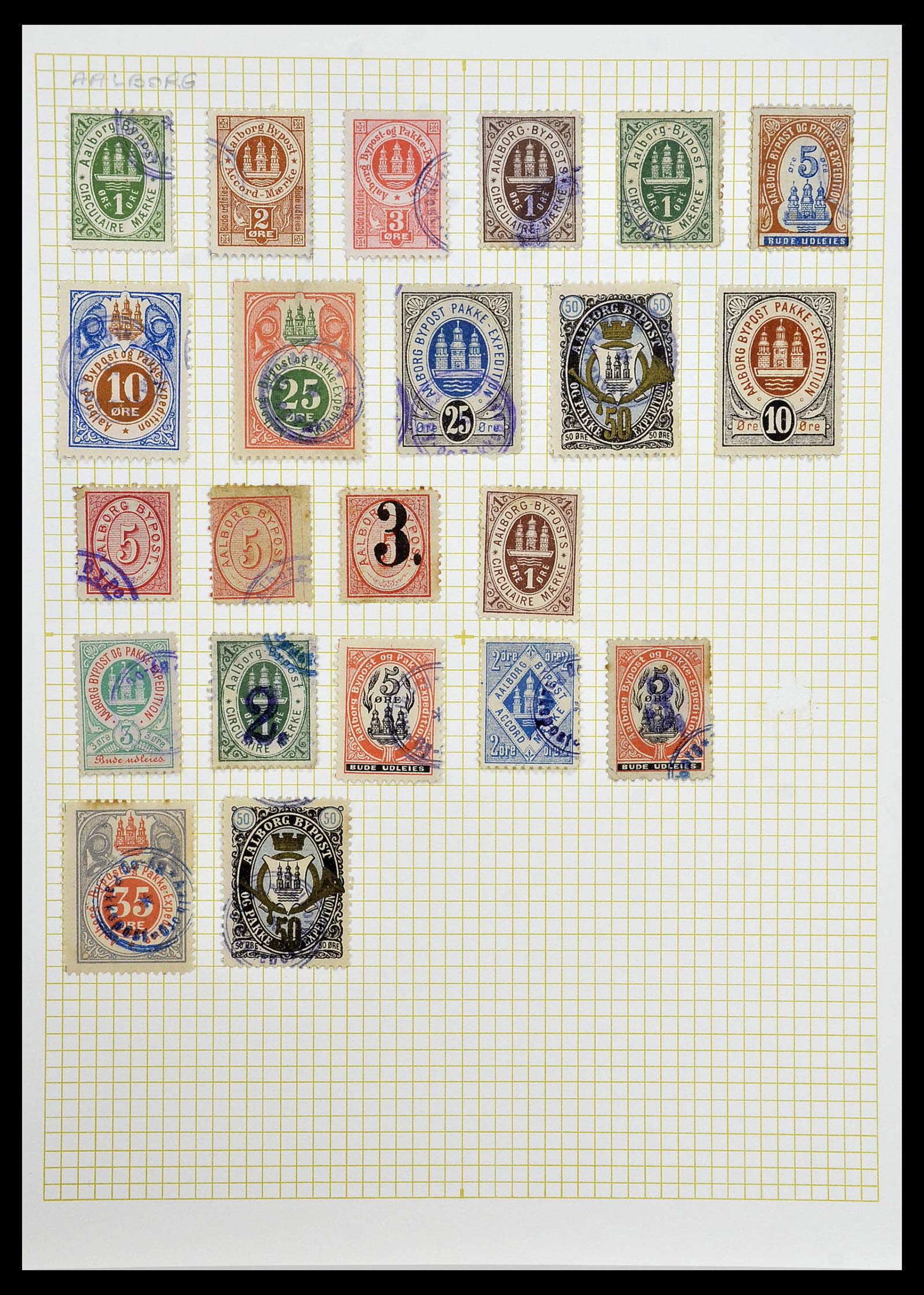 34344 001 - Postzegelverzameling 34344 Scandinavië lokaalzegels.