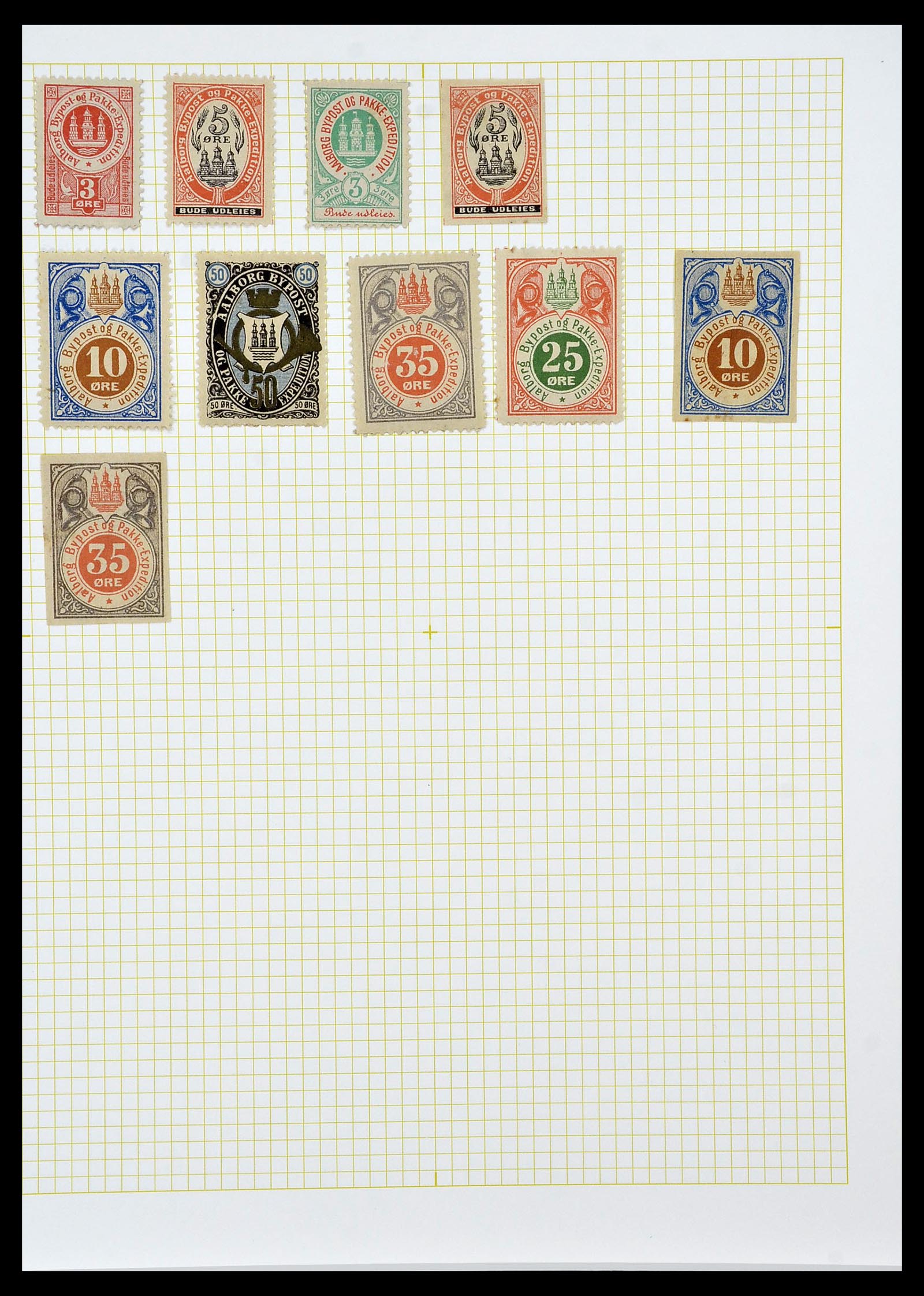 34344 002 - Postzegelverzameling 34344 Scandinavië lokaalzegels.