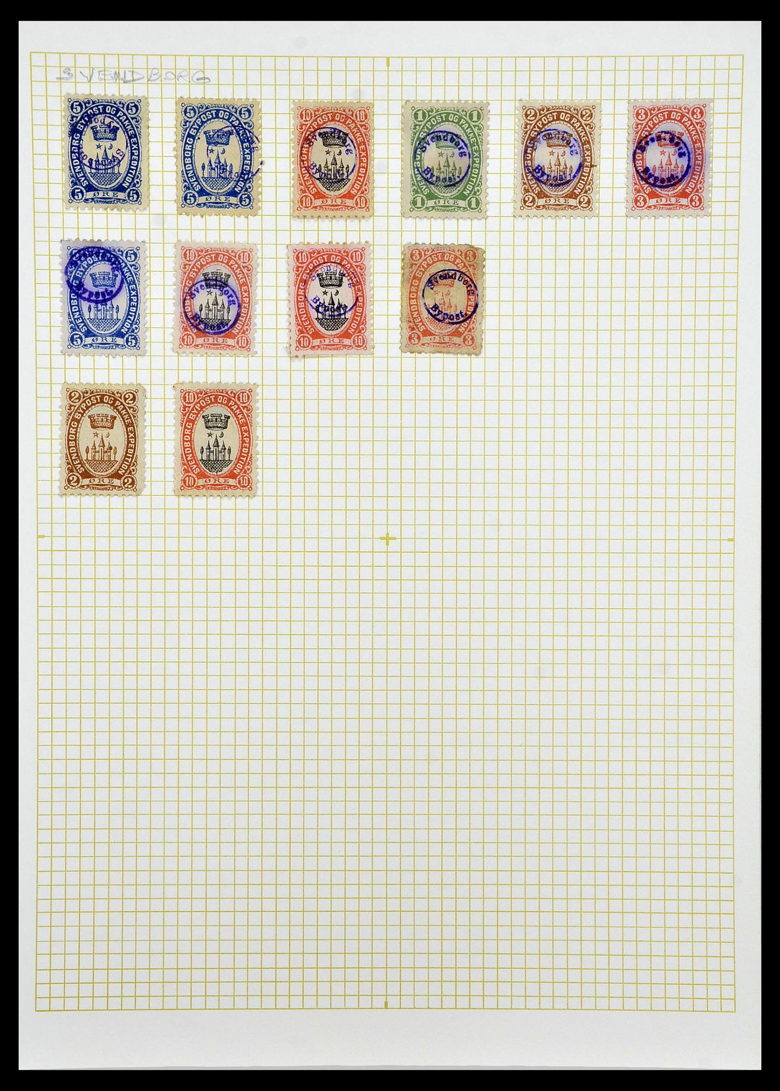 34344 022 - Postzegelverzameling 34344 Scandinavië lokaalzegels.