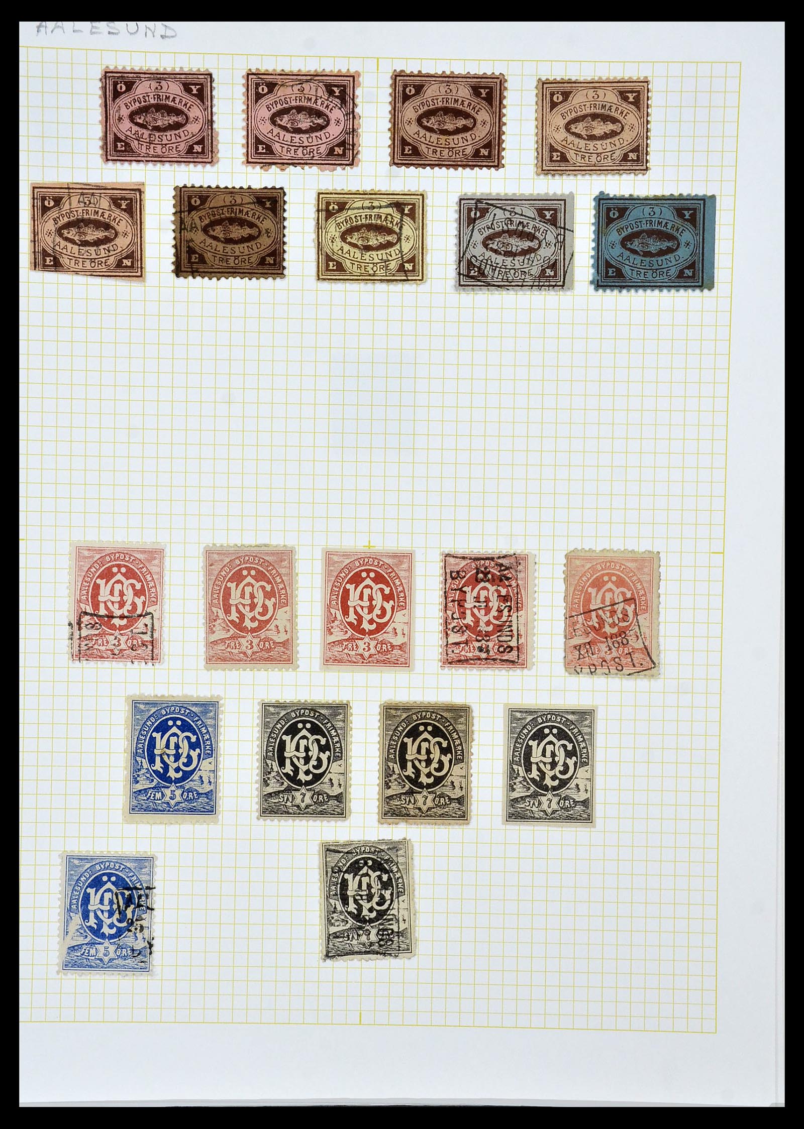 34344 025 - Postzegelverzameling 34344 Scandinavië lokaalzegels.