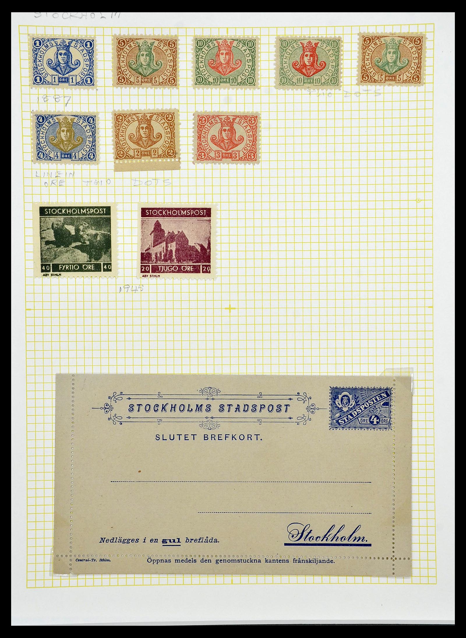 34344 049 - Postzegelverzameling 34344 Scandinavië lokaalzegels.
